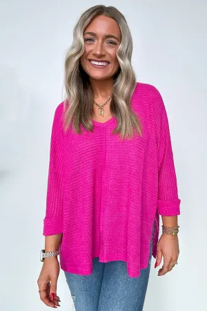 Tetrah V-Neck Waffle Knit Top - BACK IN STOCK