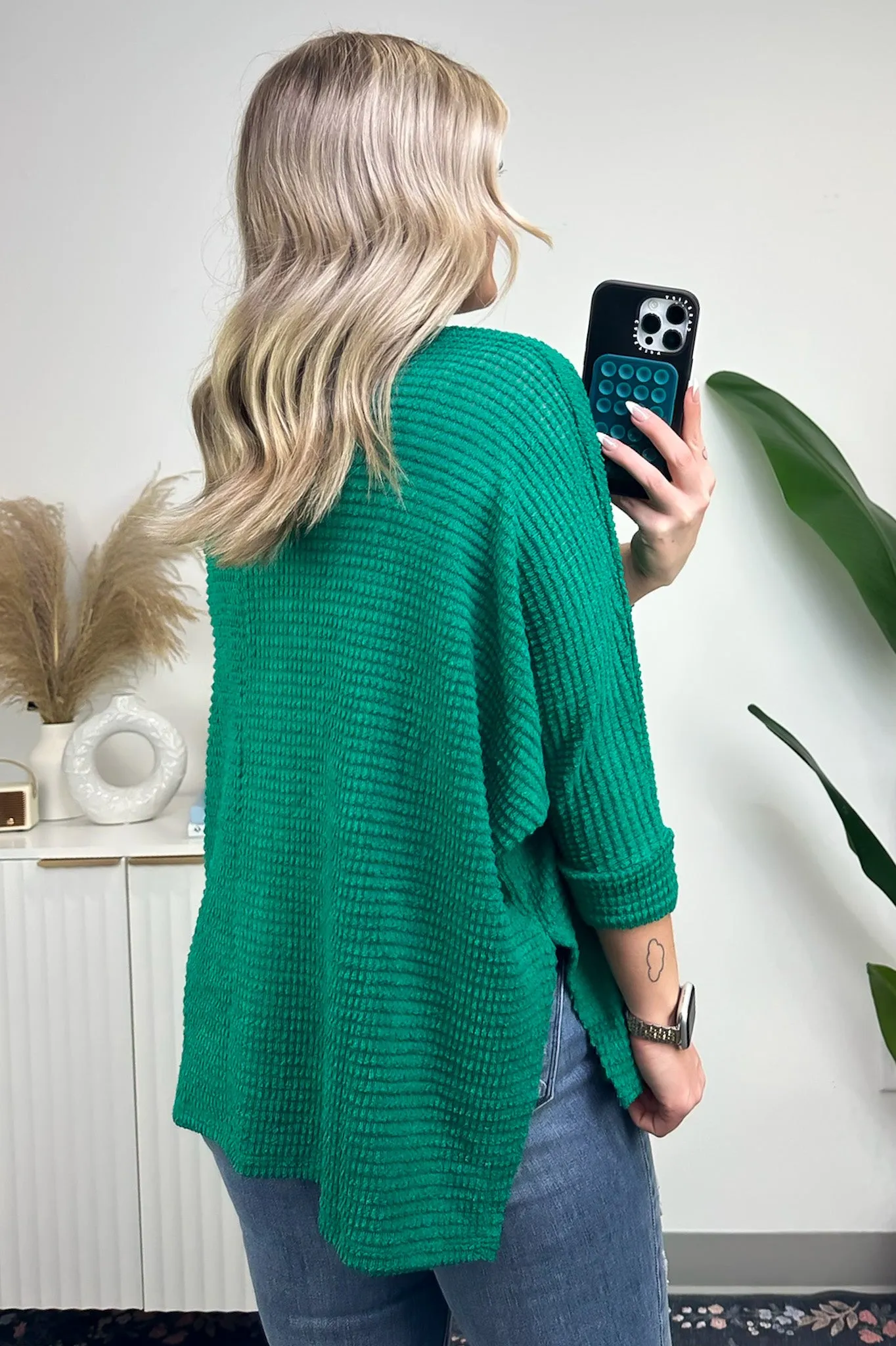 Tetrah V-Neck Waffle Knit Top - BACK IN STOCK
