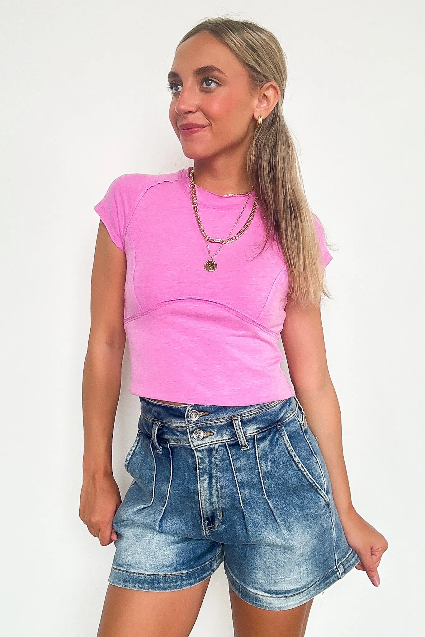 The Free Edit Exposed Seam Fitted Top