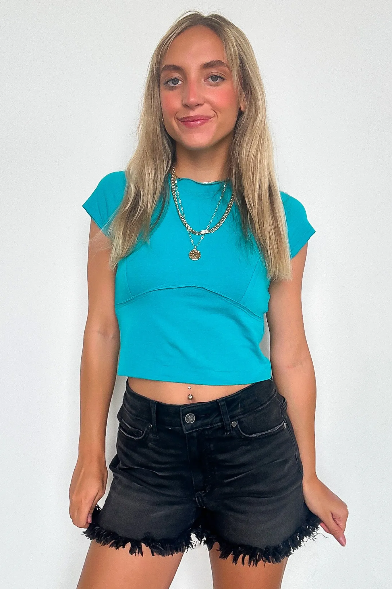The Free Edit Exposed Seam Fitted Top
