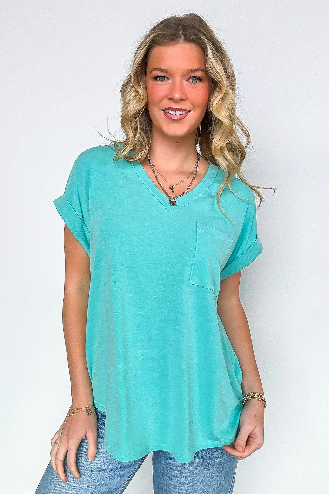 The Lila Tee V-Neck Pocket Top