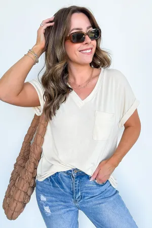 The Lila Tee V-Neck Pocket Top