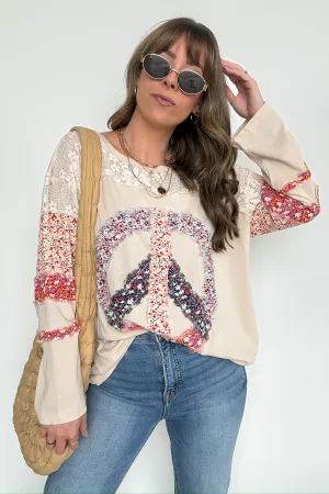 Thriving Energy Peace Sign Flower Top