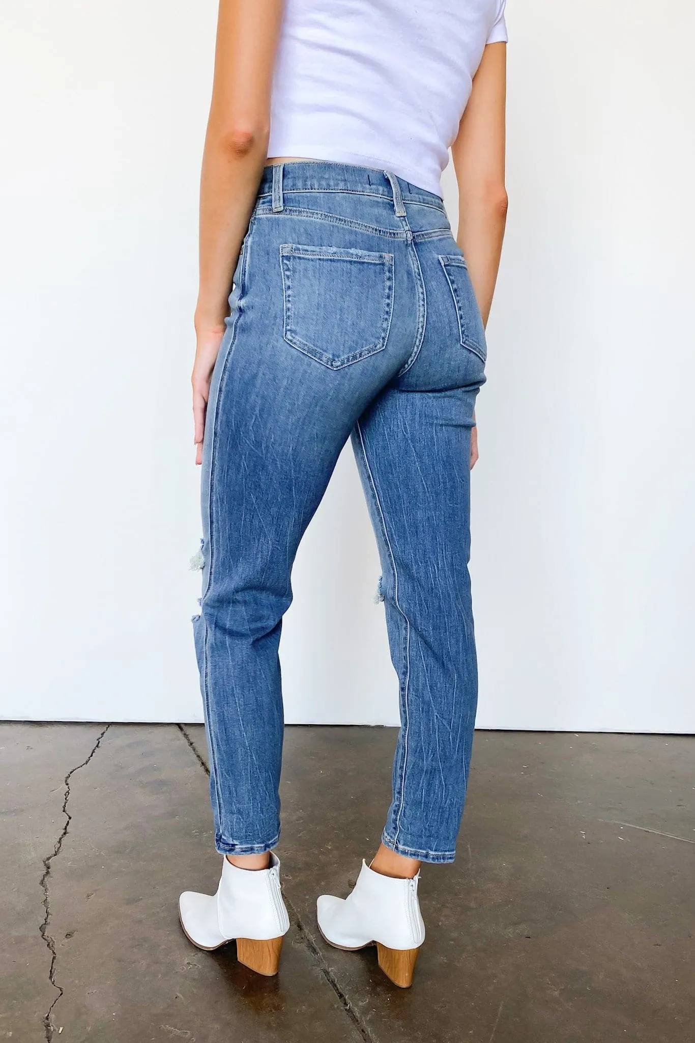 Tray High Rise Distressed Boyfriend Jeans - FINAL SALE