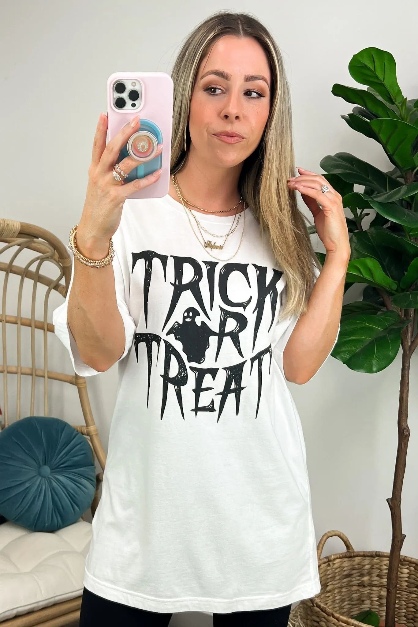 Trick or Treat Oversized Graphic Tee - FINAL SALE