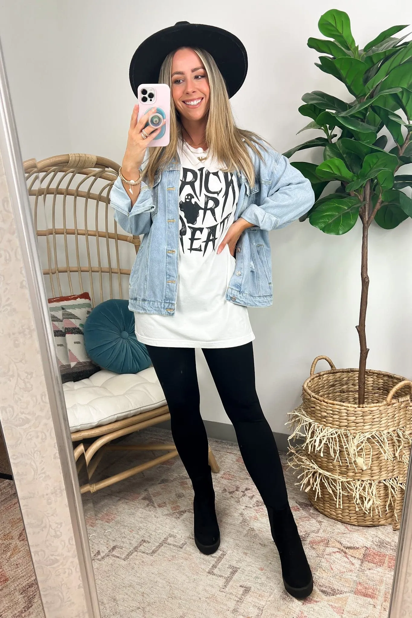 Trick or Treat Oversized Graphic Tee - FINAL SALE