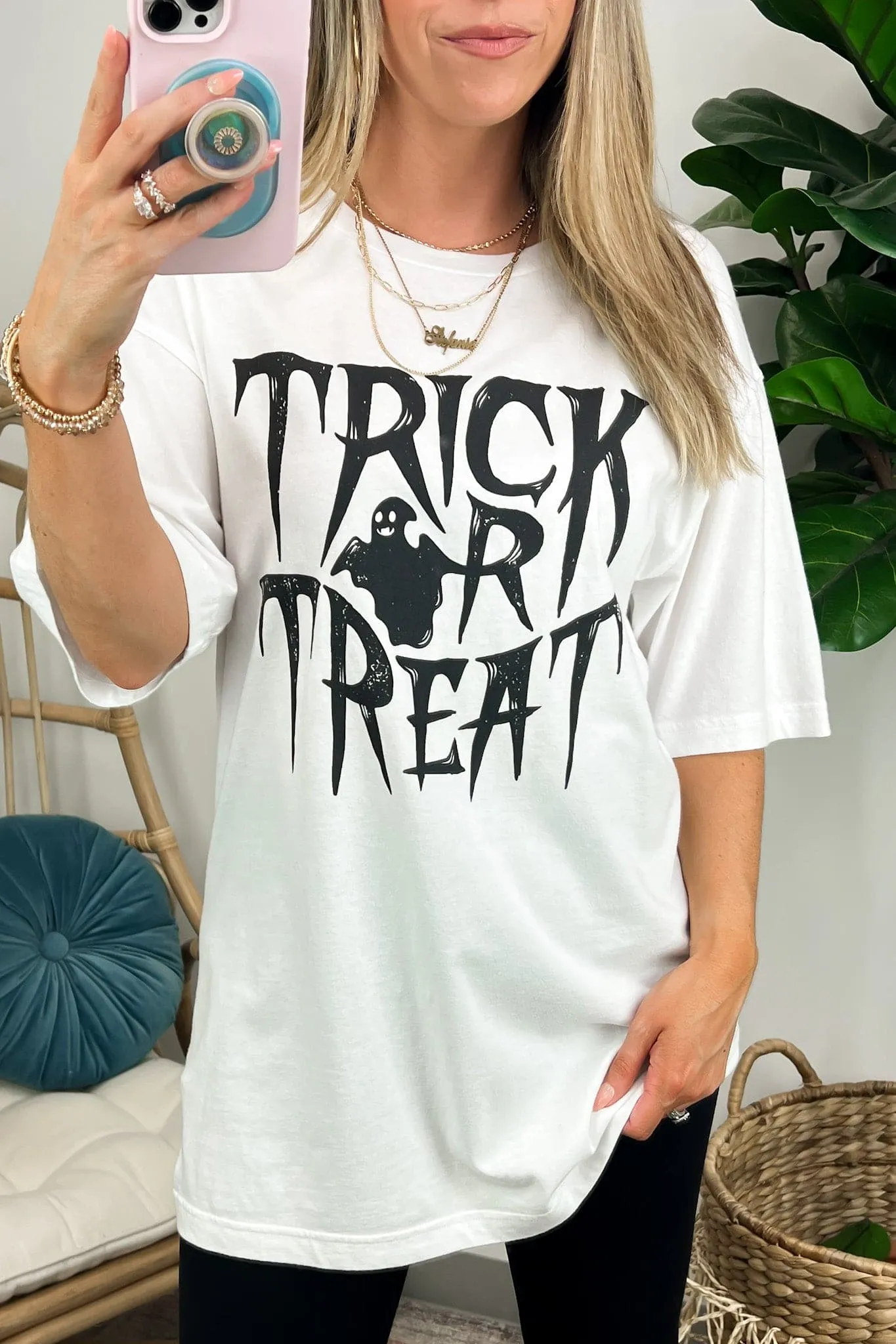 Trick or Treat Oversized Graphic Tee - FINAL SALE