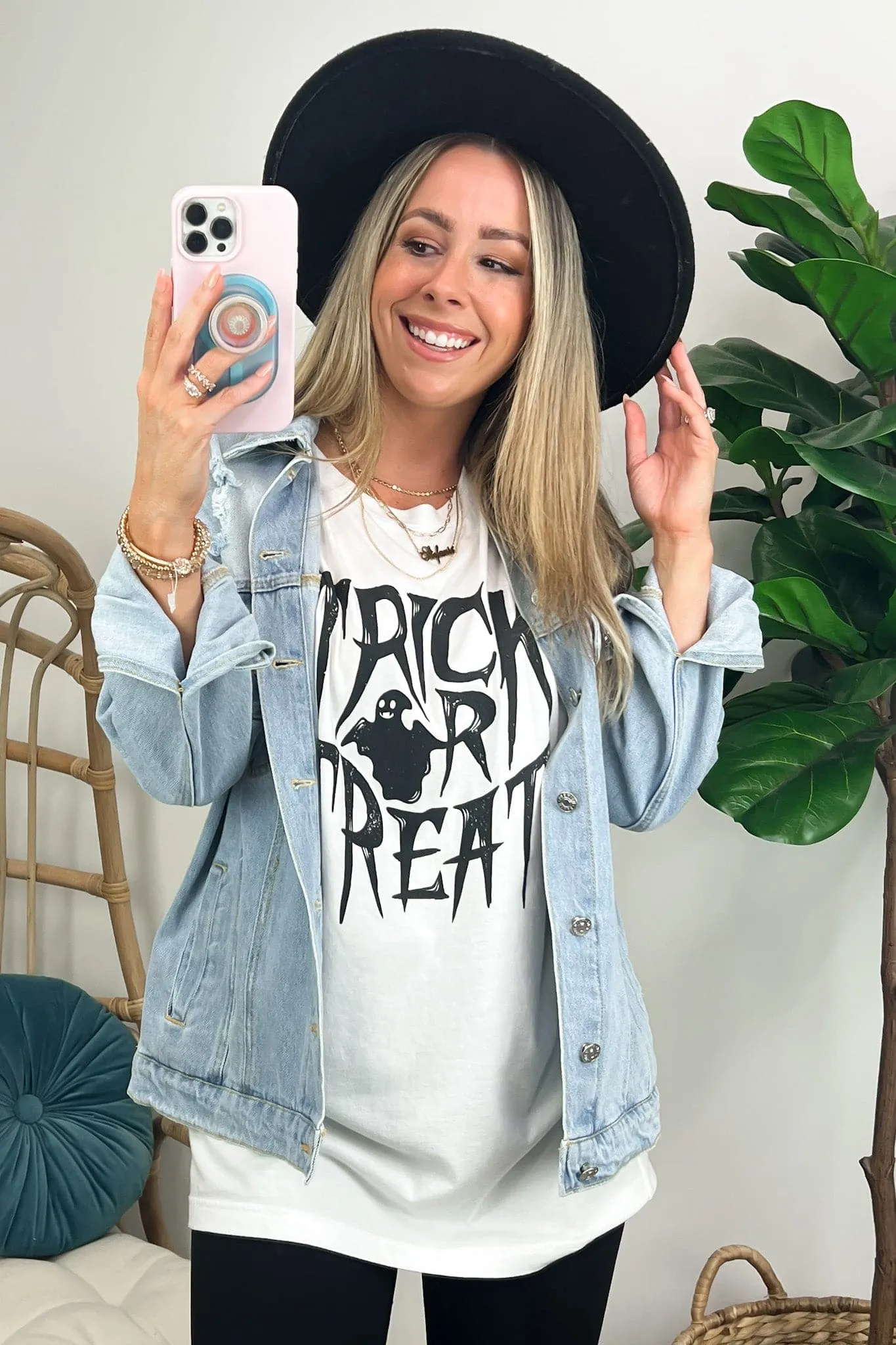 Trick or Treat Oversized Graphic Tee - FINAL SALE