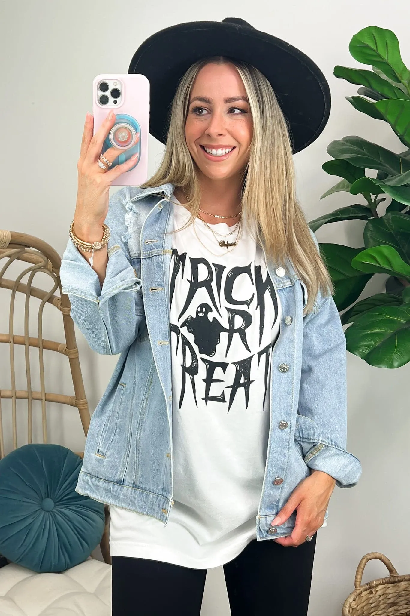 Trick or Treat Oversized Graphic Tee - FINAL SALE