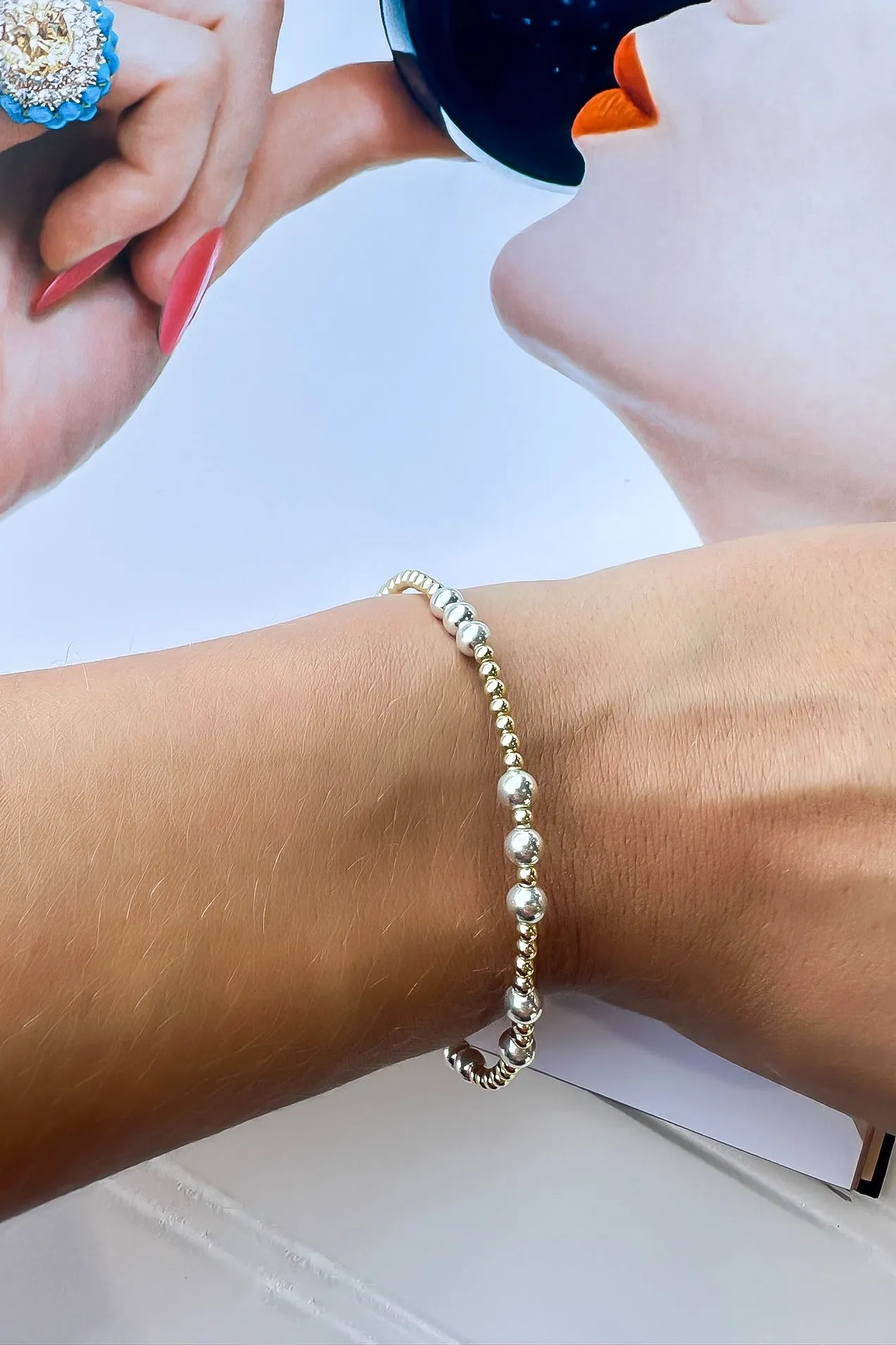 Trina Two Tone Beaded Bracelet