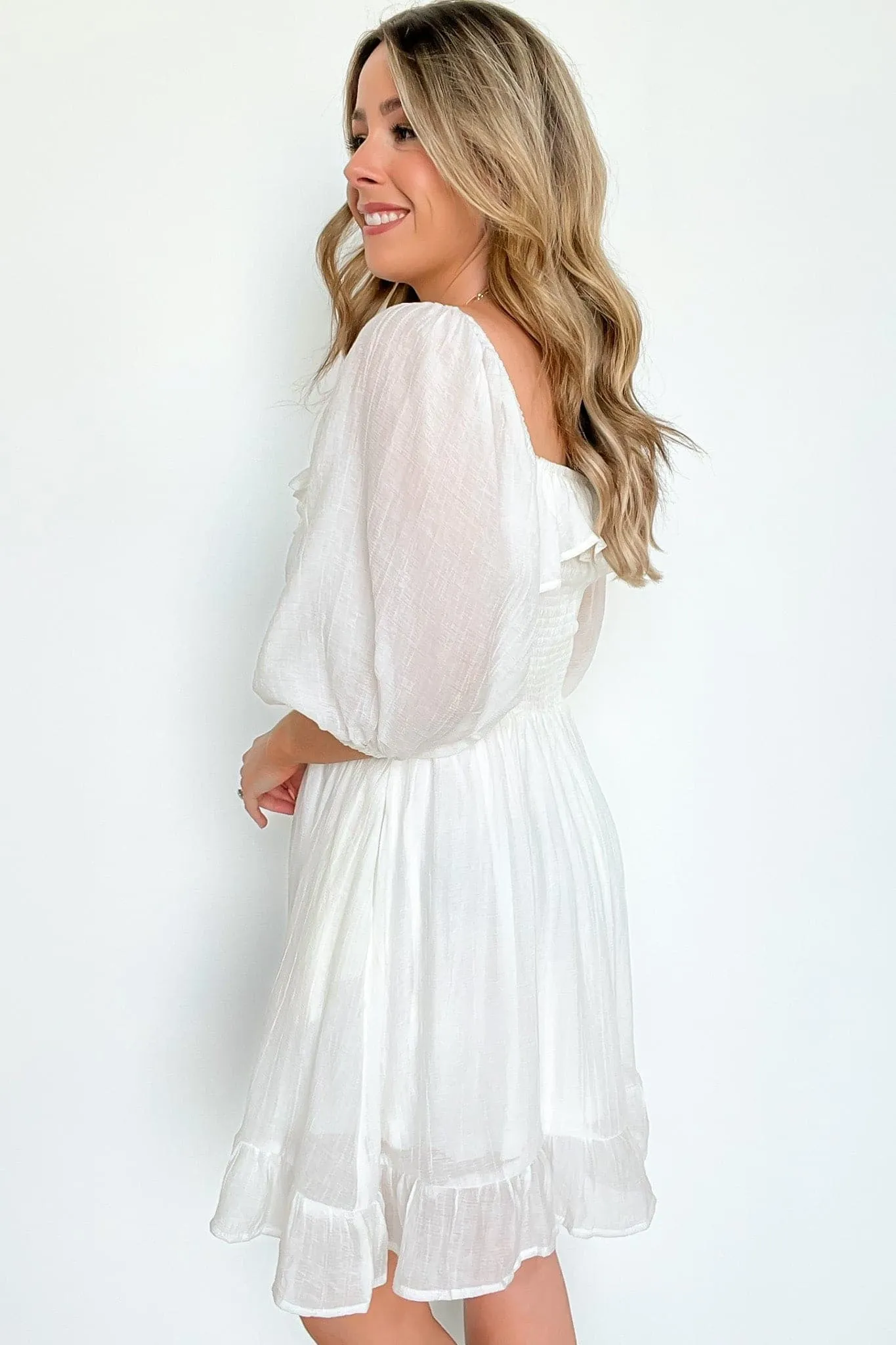 Tullone Smocked Ruffle Trim Dress - FINAL SALE