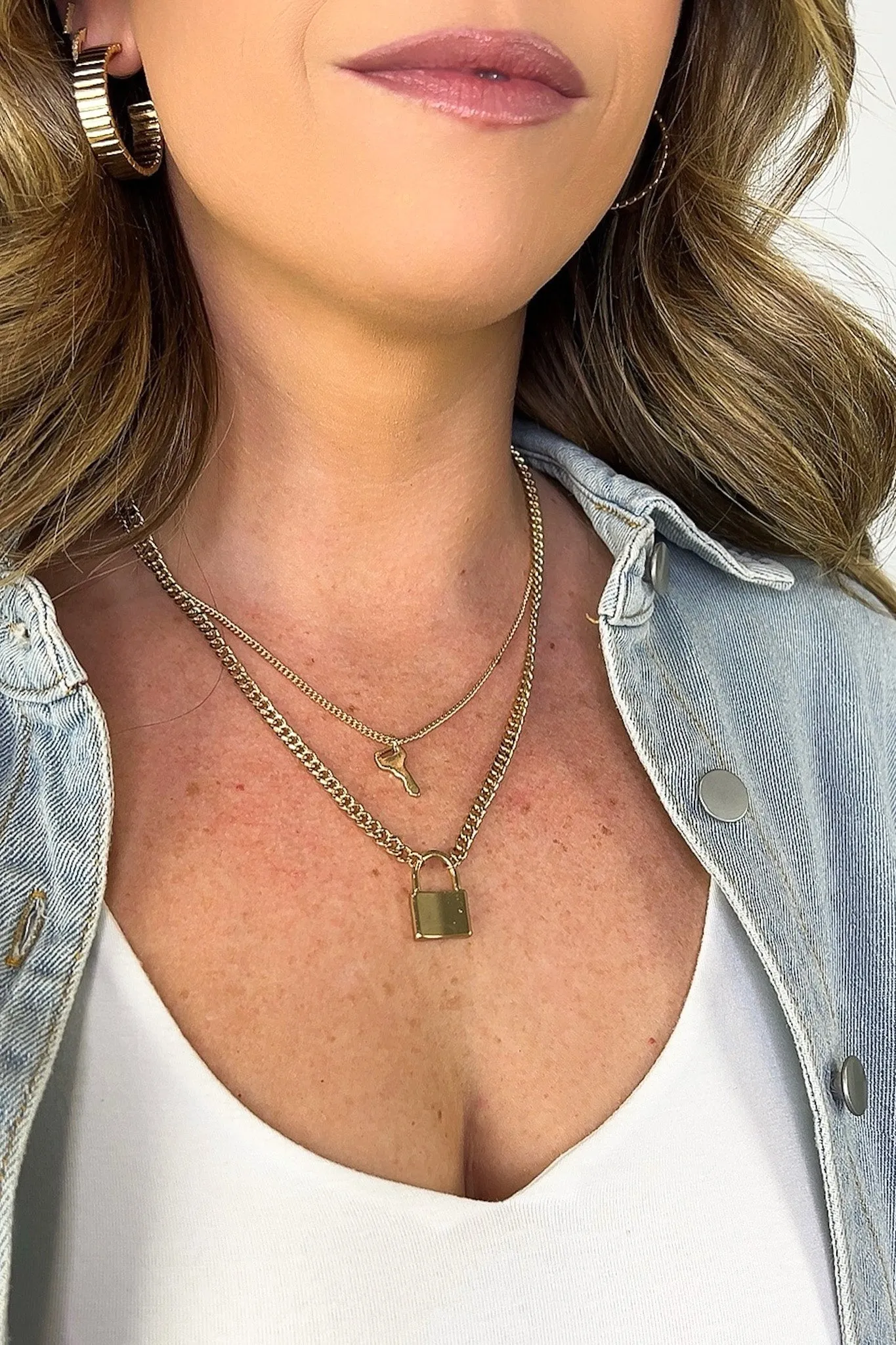 Under Lock and Key Layered Necklace - BACK IN STOCK