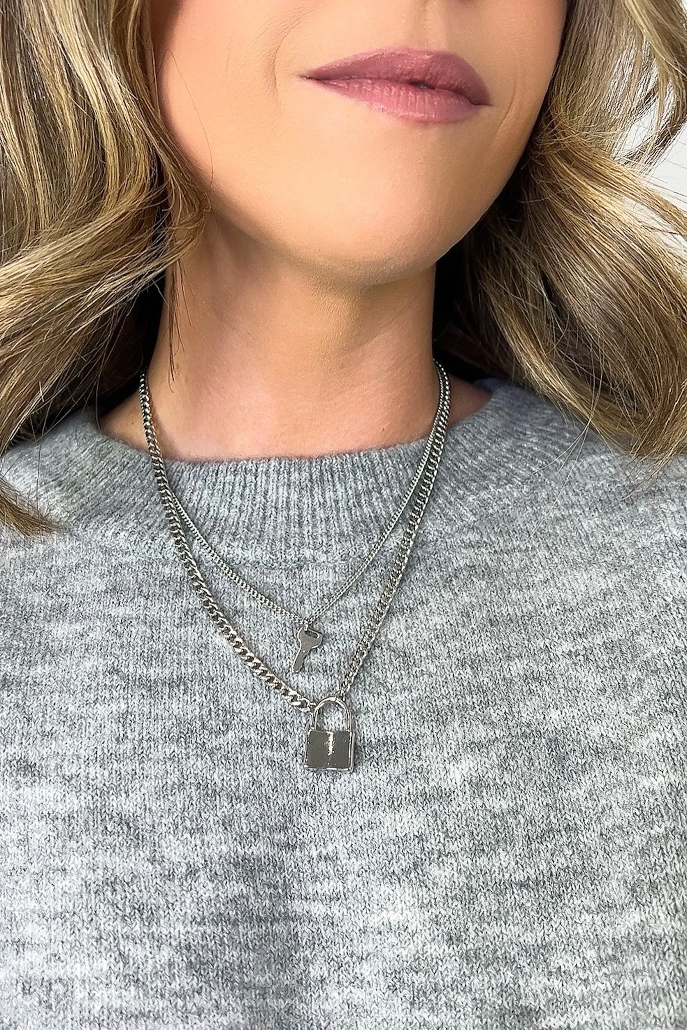 Under Lock and Key Layered Necklace - BACK IN STOCK