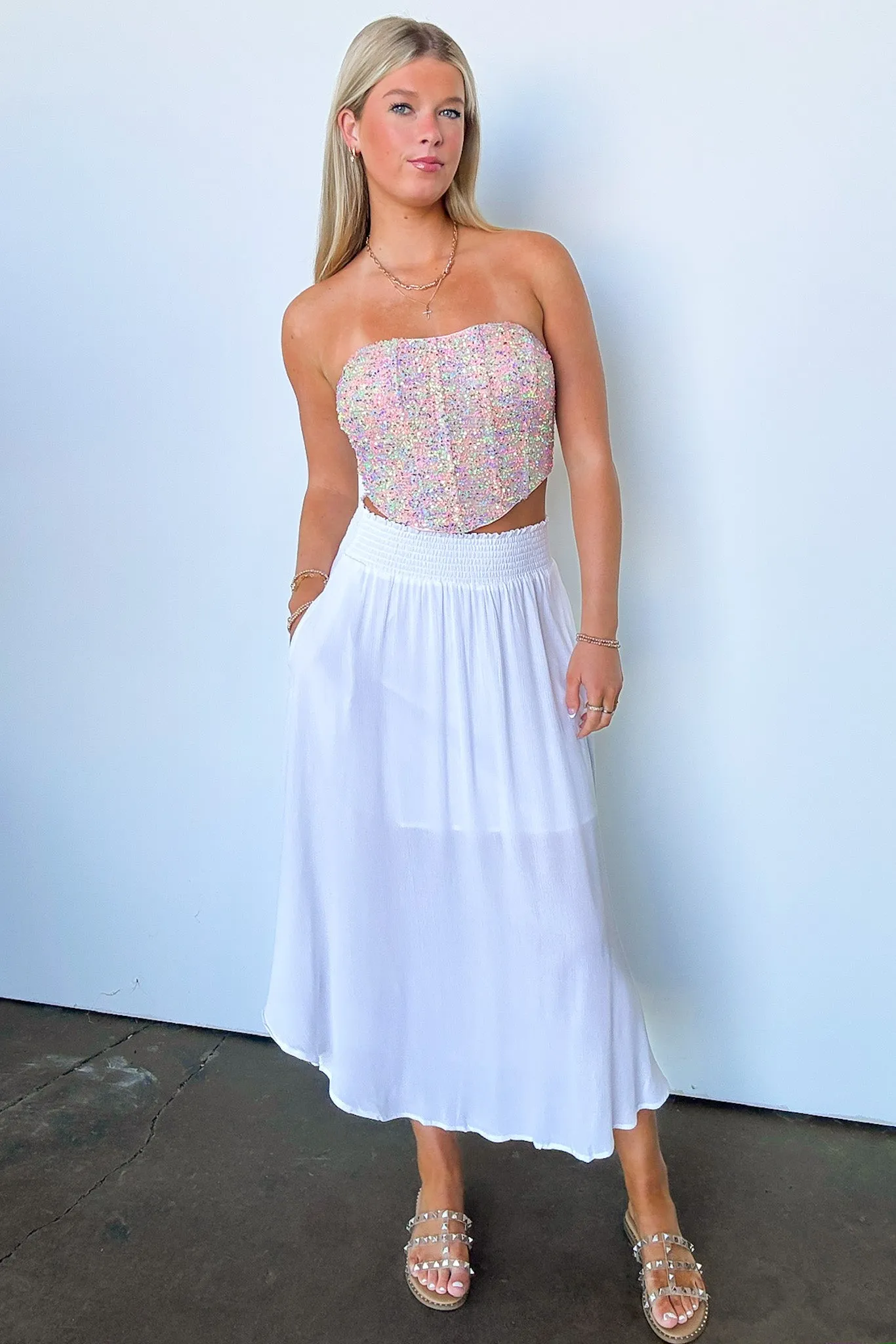 Unstoppable Stunner Sequin Corset Tube Top - FINAL SALE