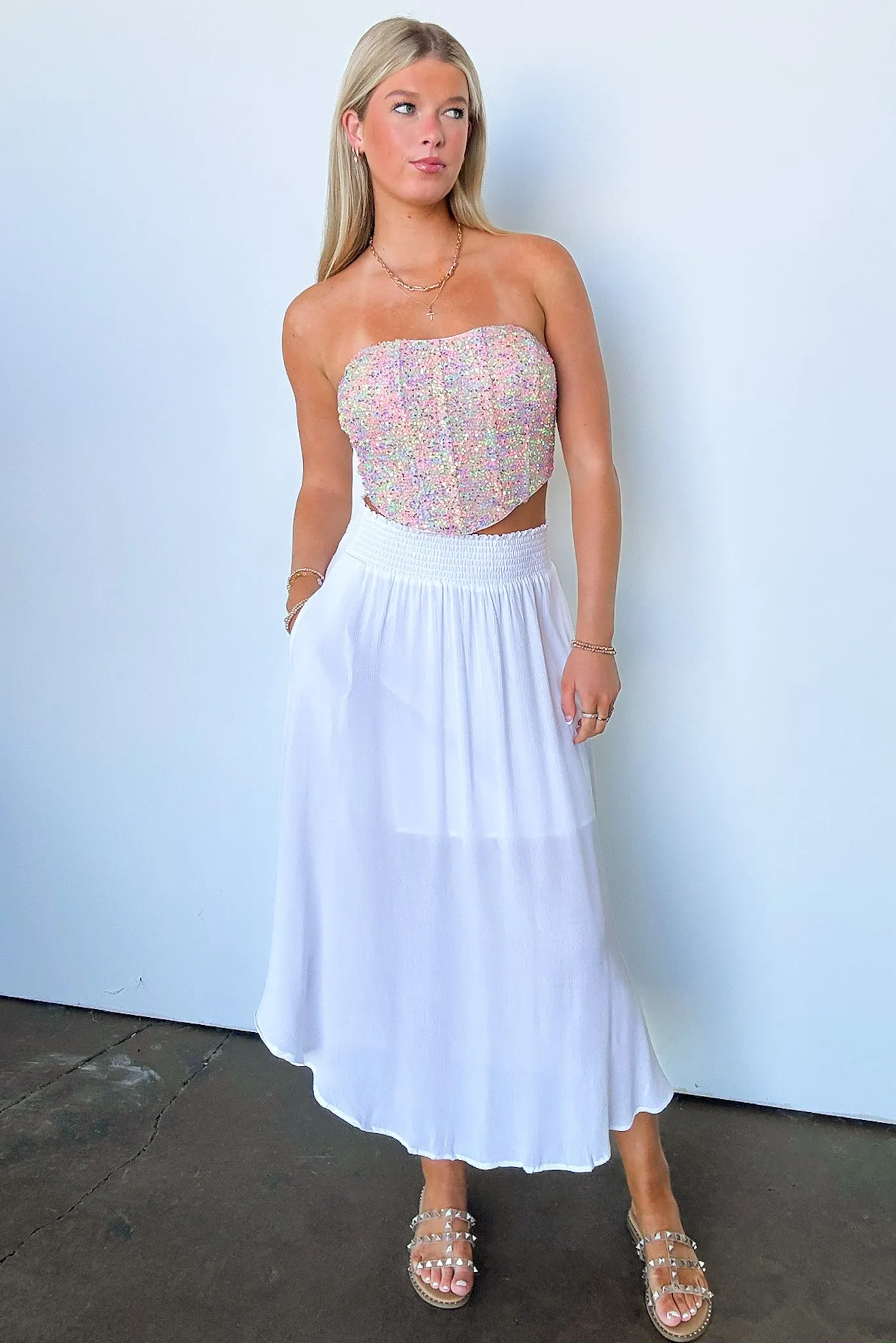 Unstoppable Stunner Sequin Corset Tube Top - FINAL SALE