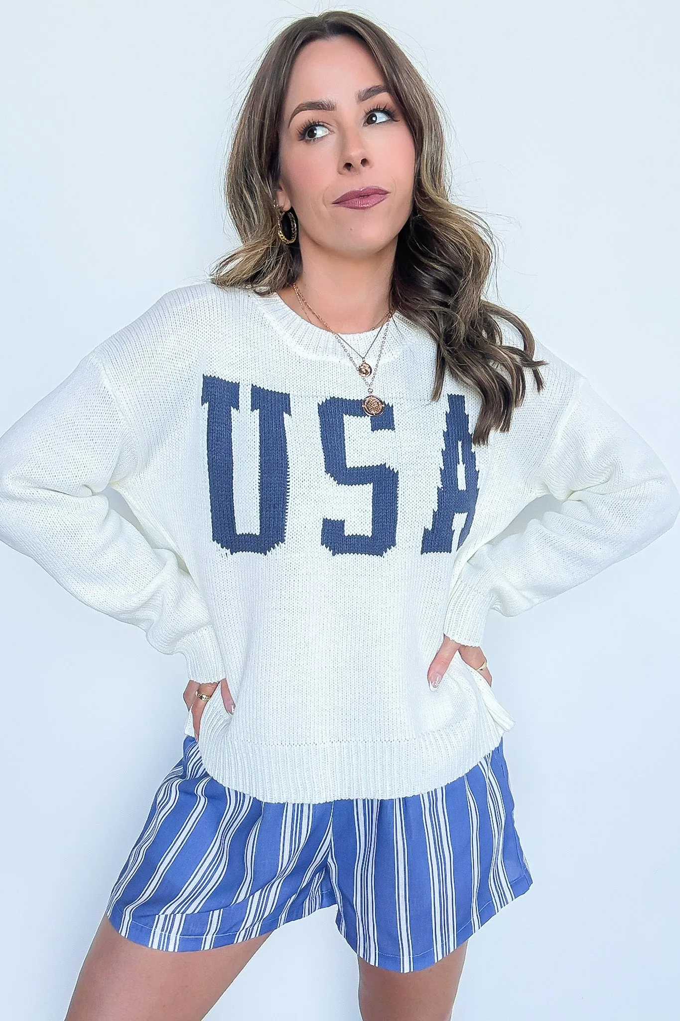 USA Graphic Knit Sweater