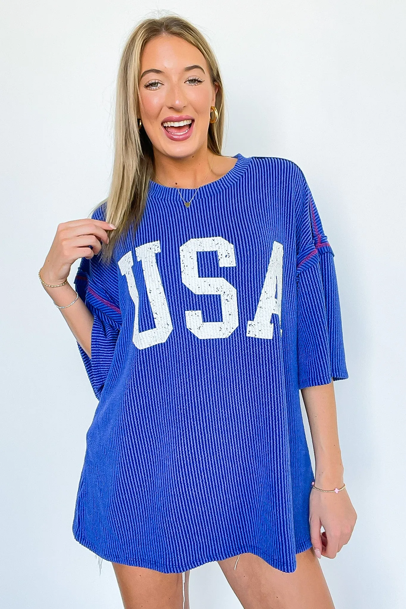 USA Ribbed Graphic Top