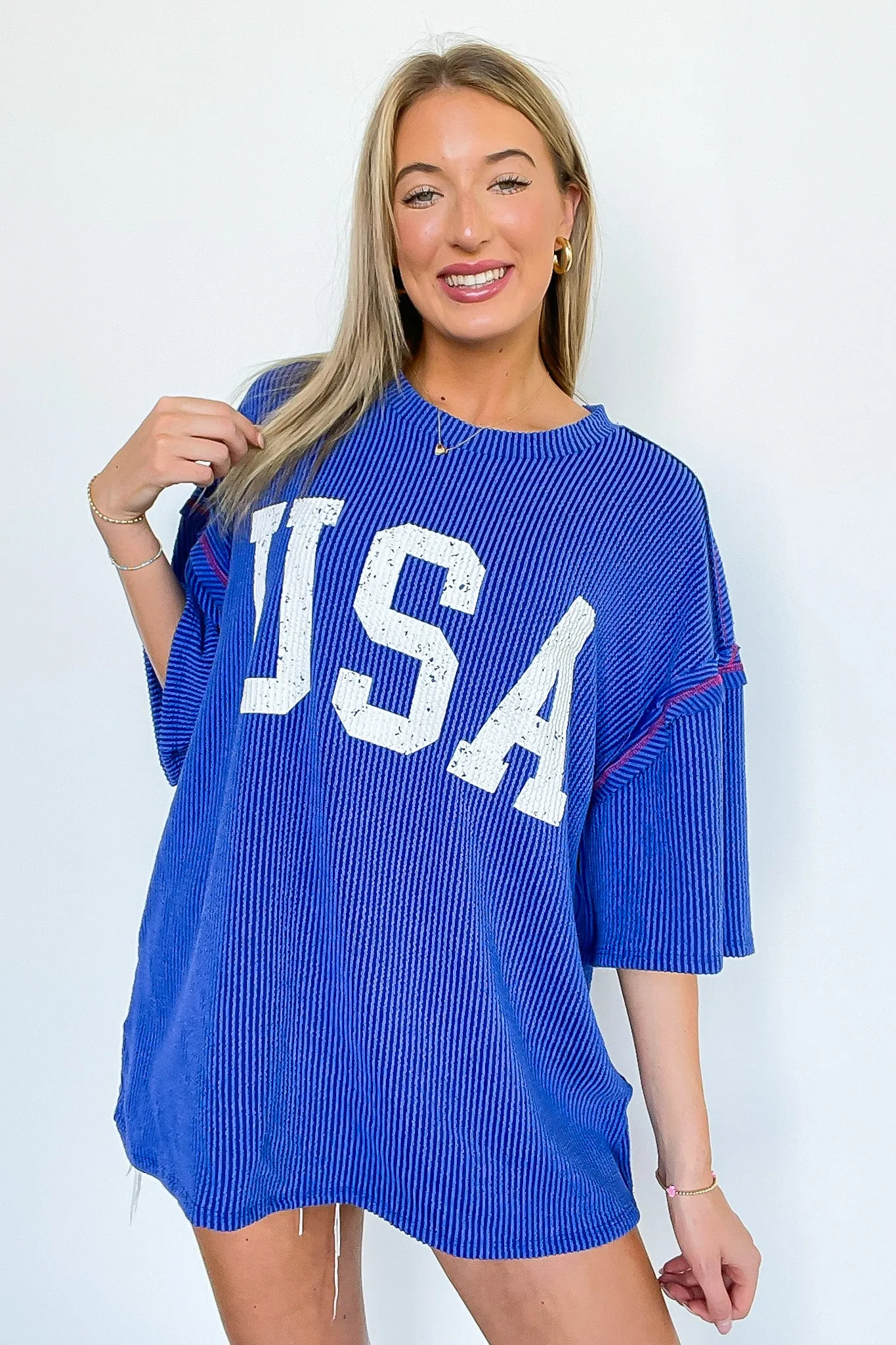 USA Ribbed Graphic Top