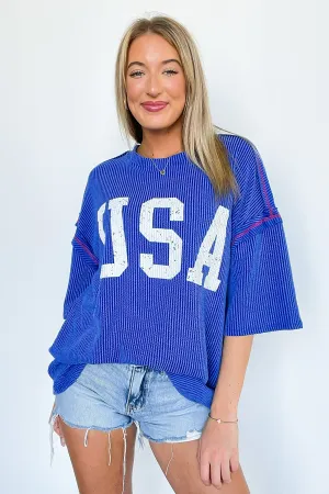 USA Ribbed Graphic Top