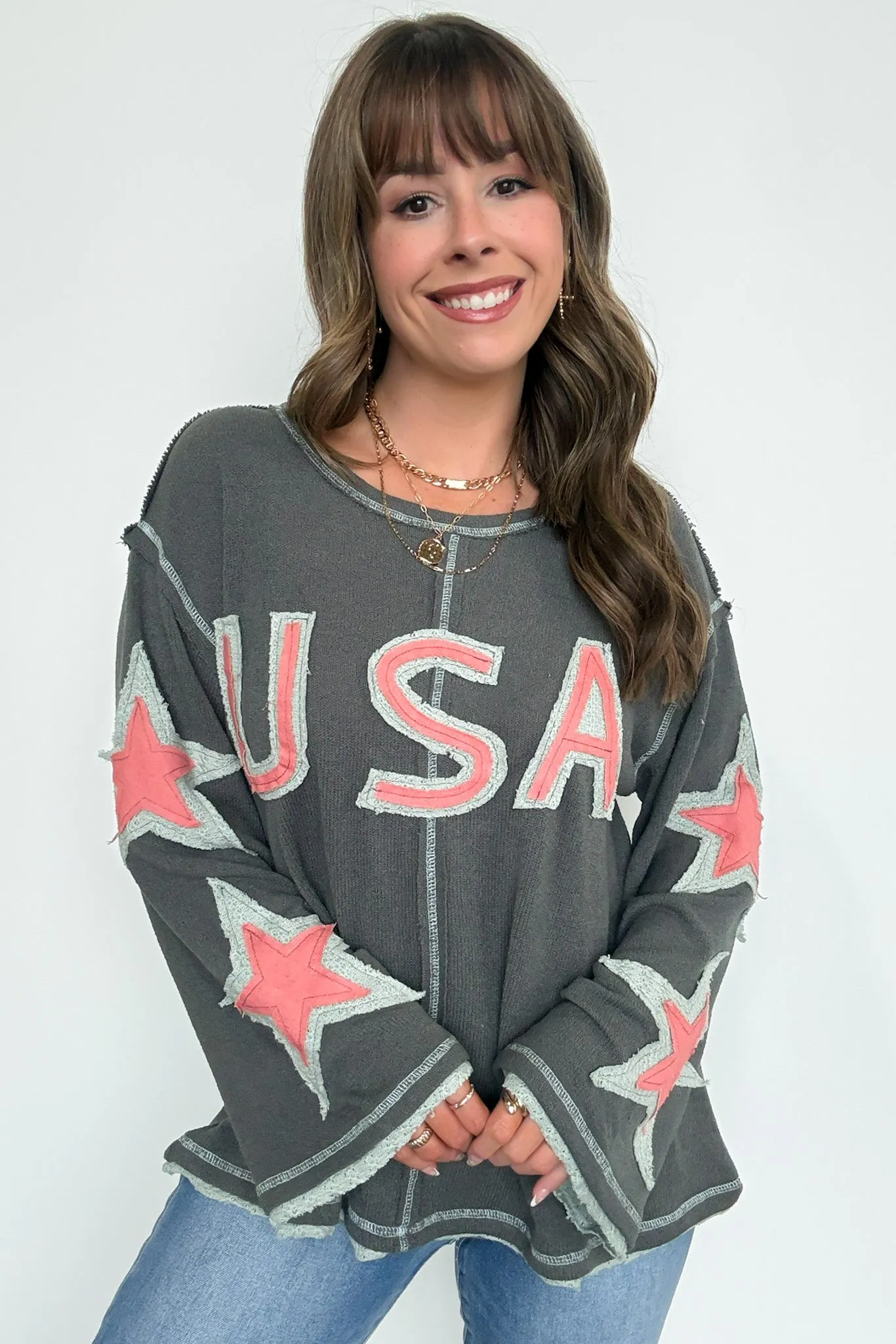 USA Star Graphic Patch Pullover