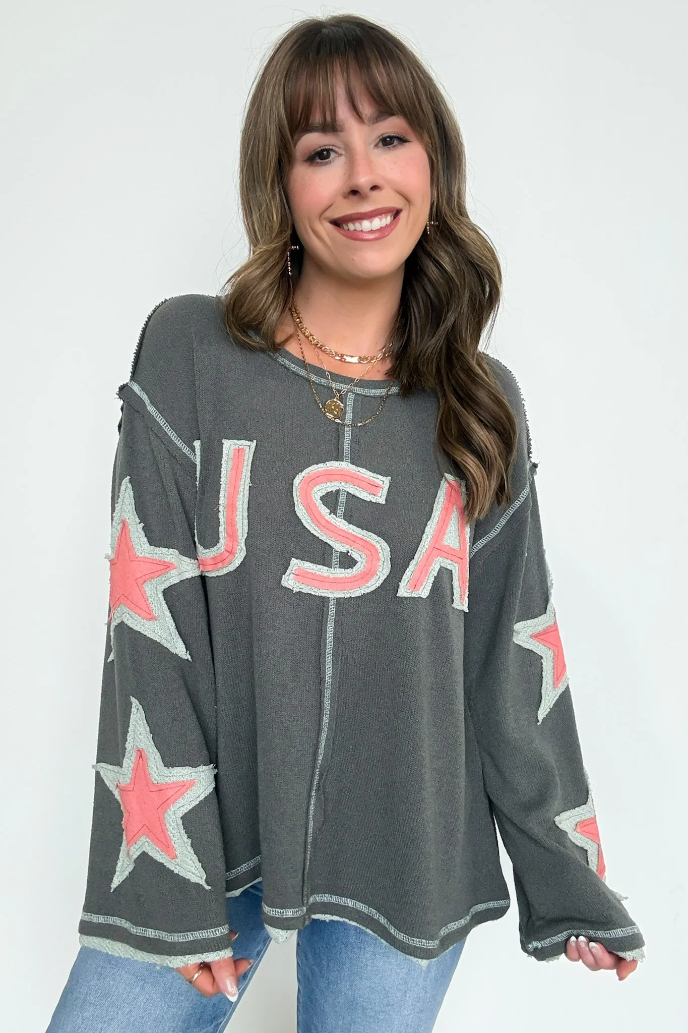 USA Star Graphic Patch Pullover