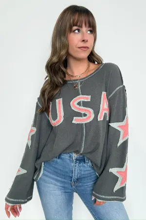 USA Star Graphic Patch Pullover