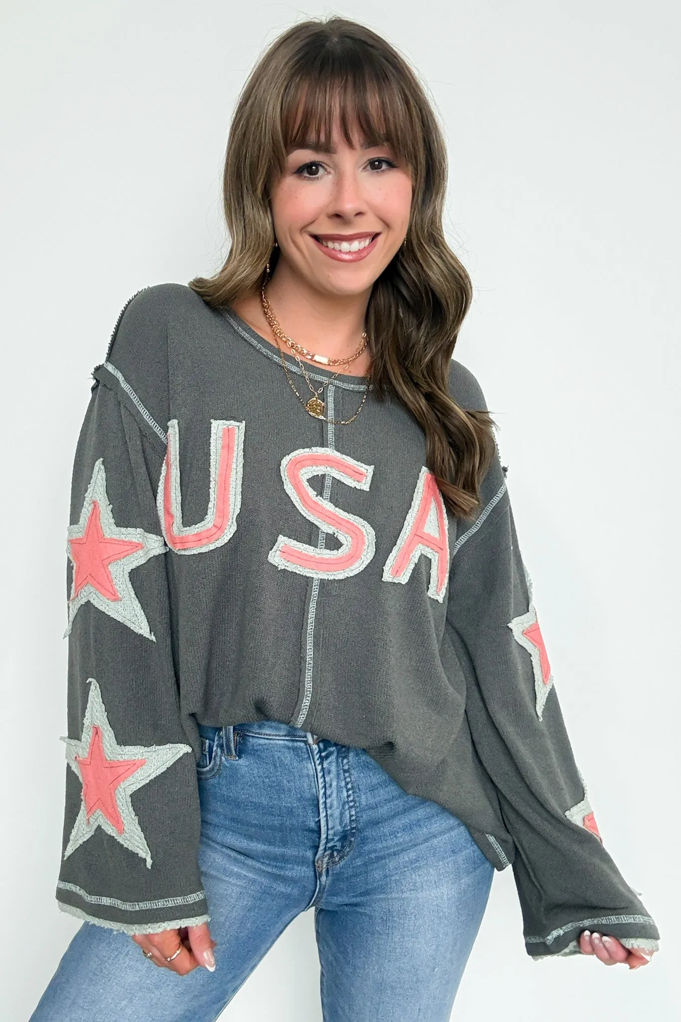 USA Star Graphic Patch Pullover