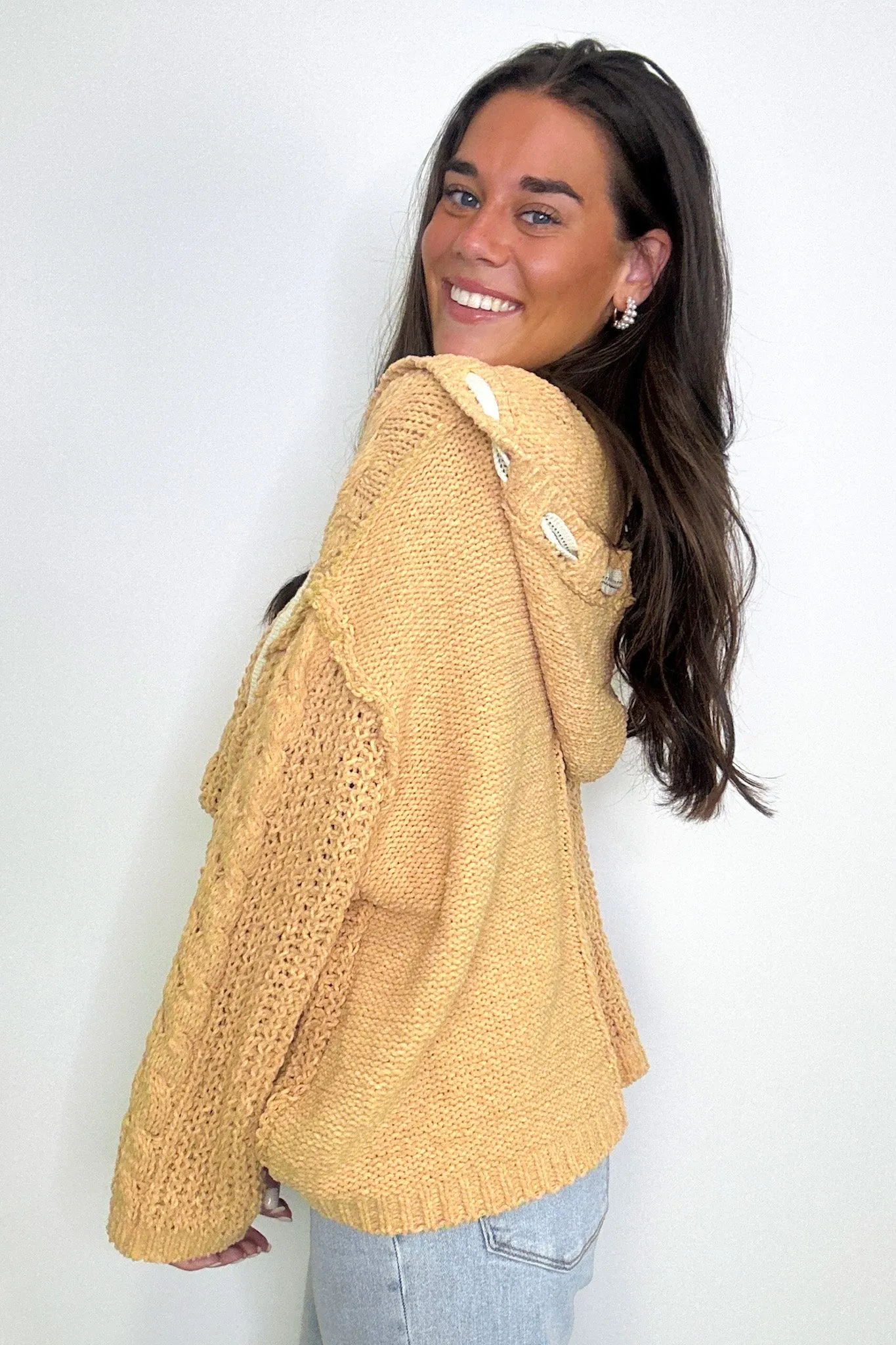Vivi Cable Knit Chenille Hooded Sweater - FINAL SALE