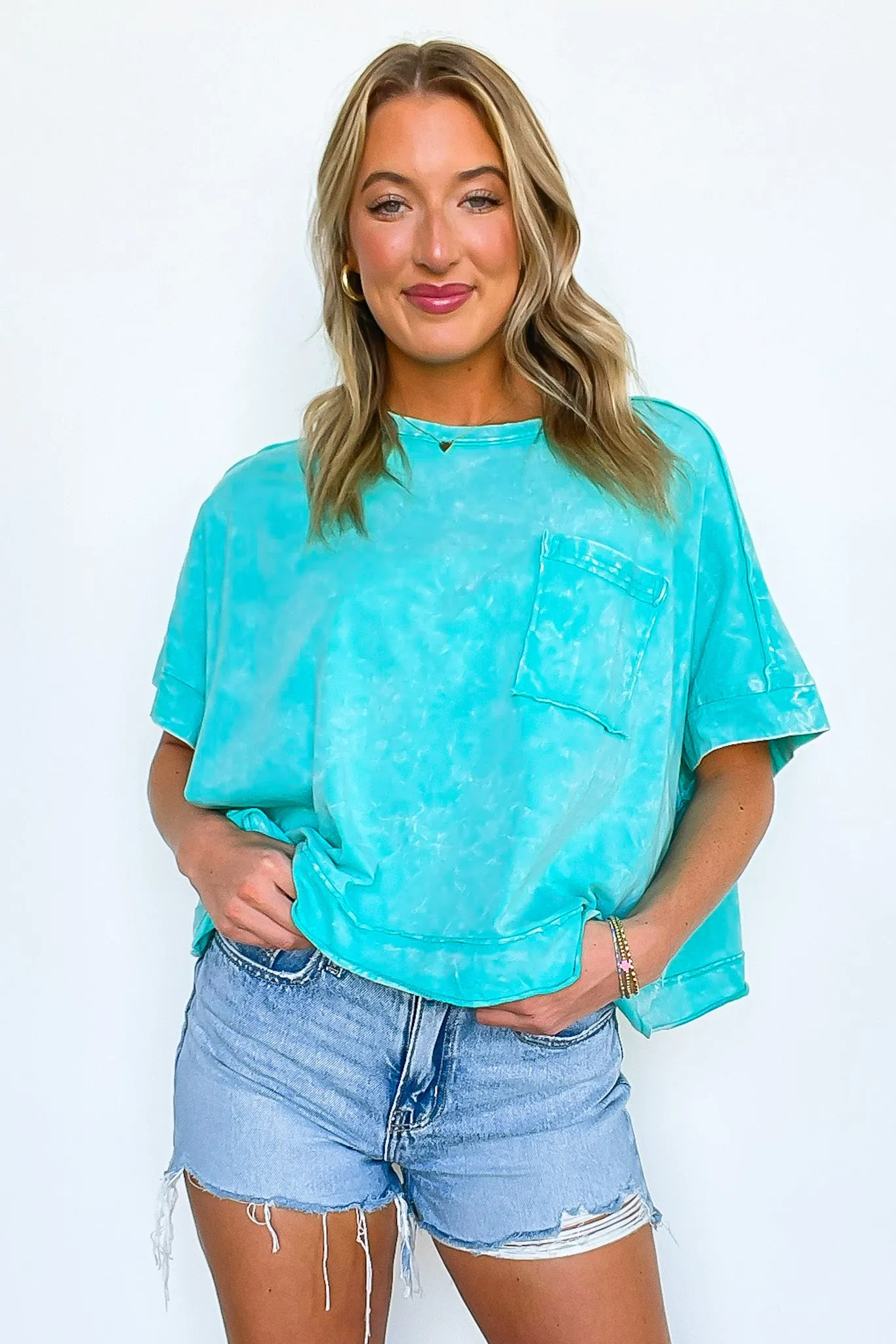 Vivid Aura Mineral Wash Oversized Tee - BACK IN STOCK