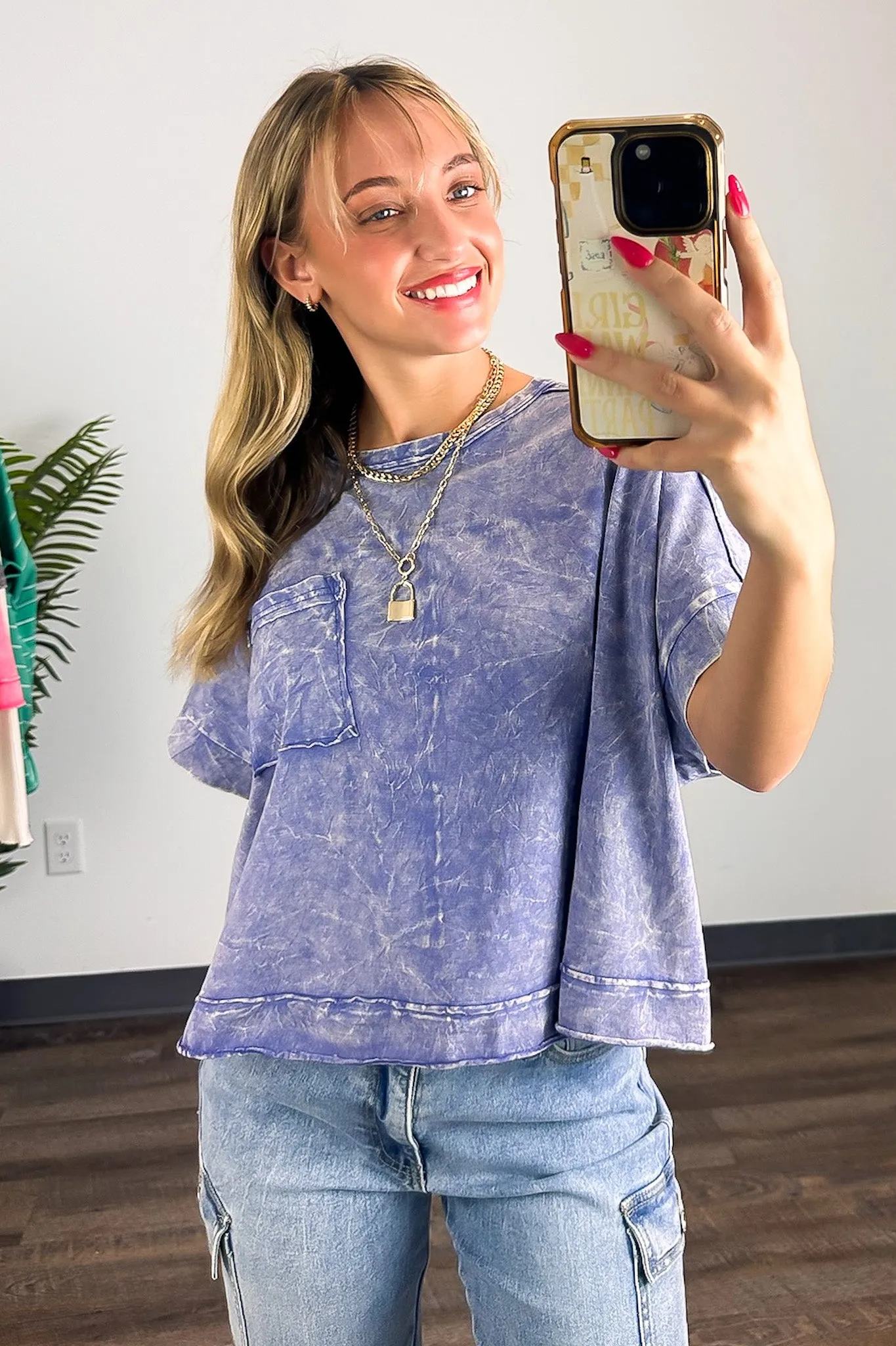 Vivid Aura Mineral Wash Oversized Tee - BACK IN STOCK