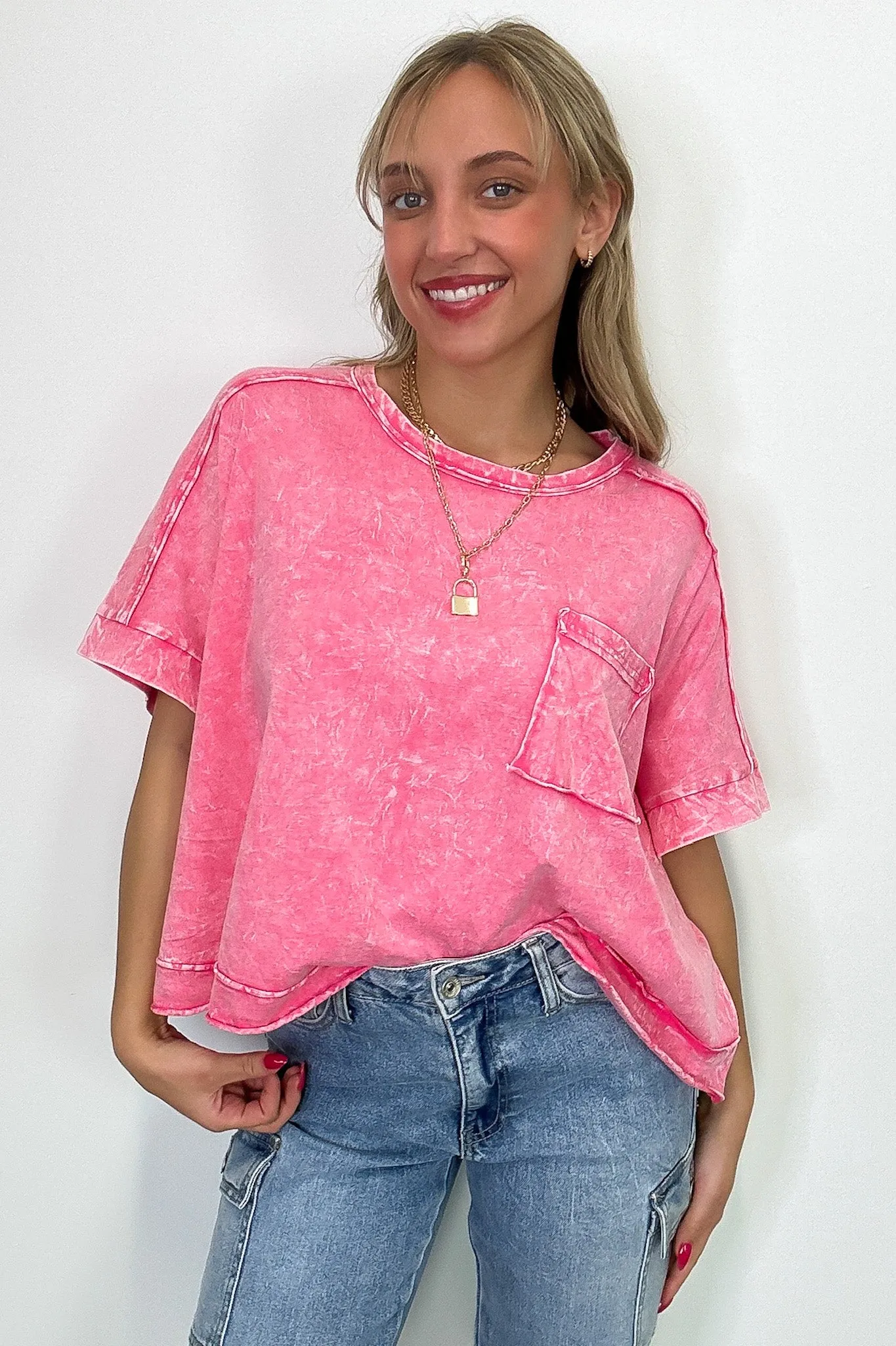Vivid Aura Mineral Wash Oversized Tee - BACK IN STOCK