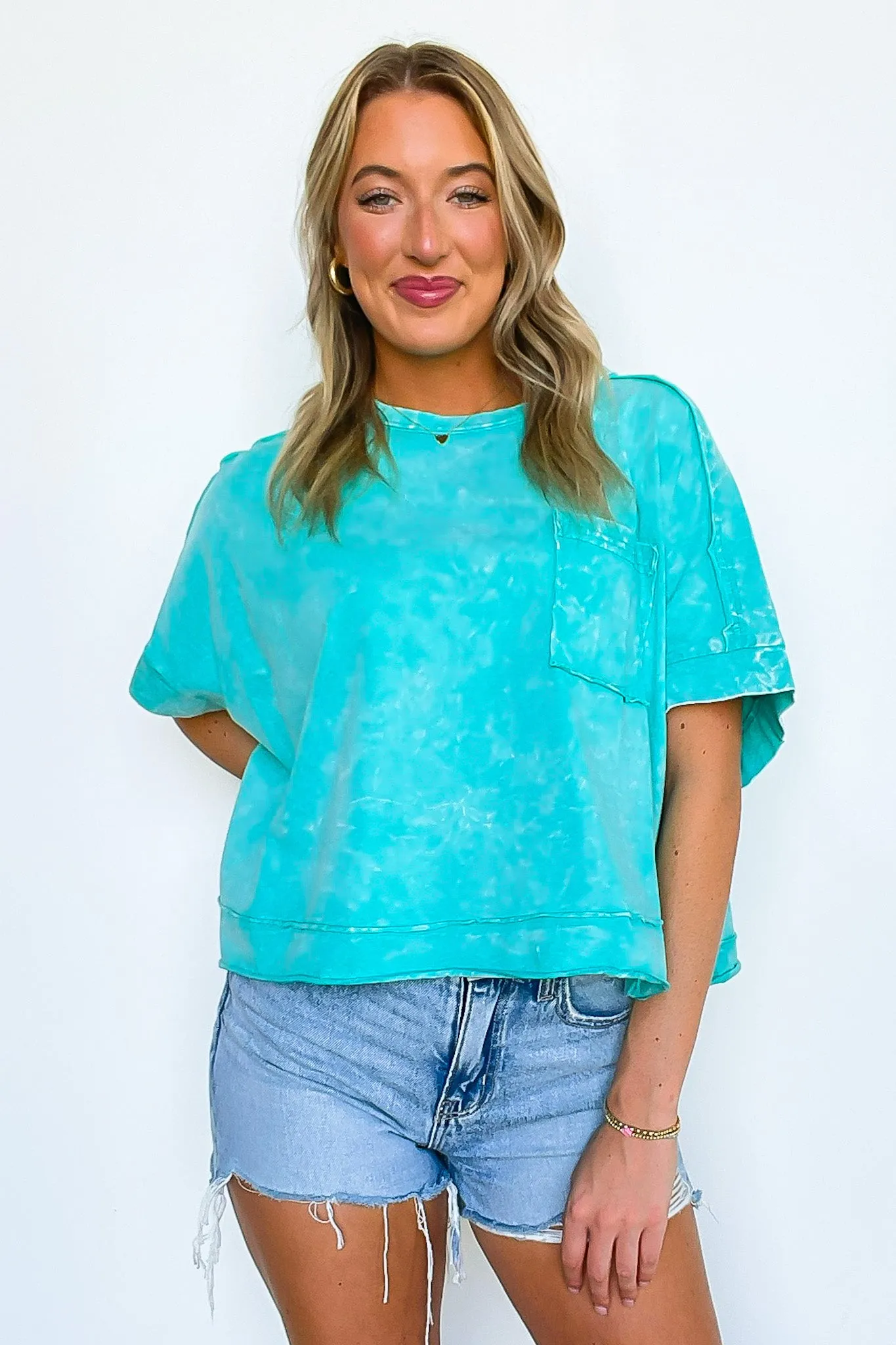 Vivid Aura Mineral Wash Oversized Tee - BACK IN STOCK