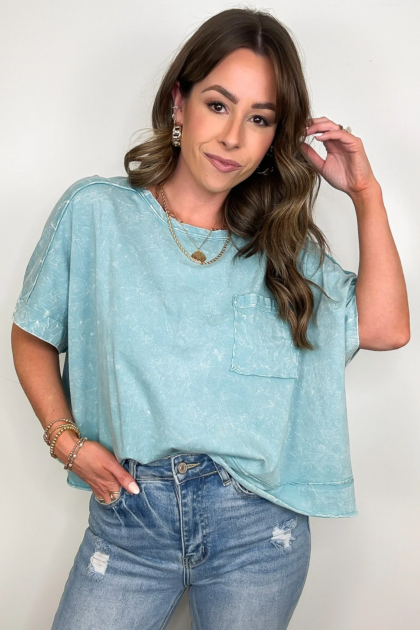 Vivid Aura Mineral Wash Oversized Tee - BACK IN STOCK