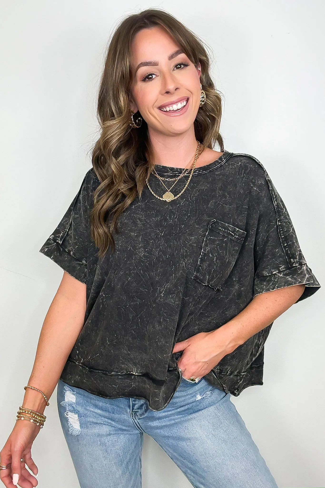 Vivid Aura Mineral Wash Oversized Tee - BACK IN STOCK