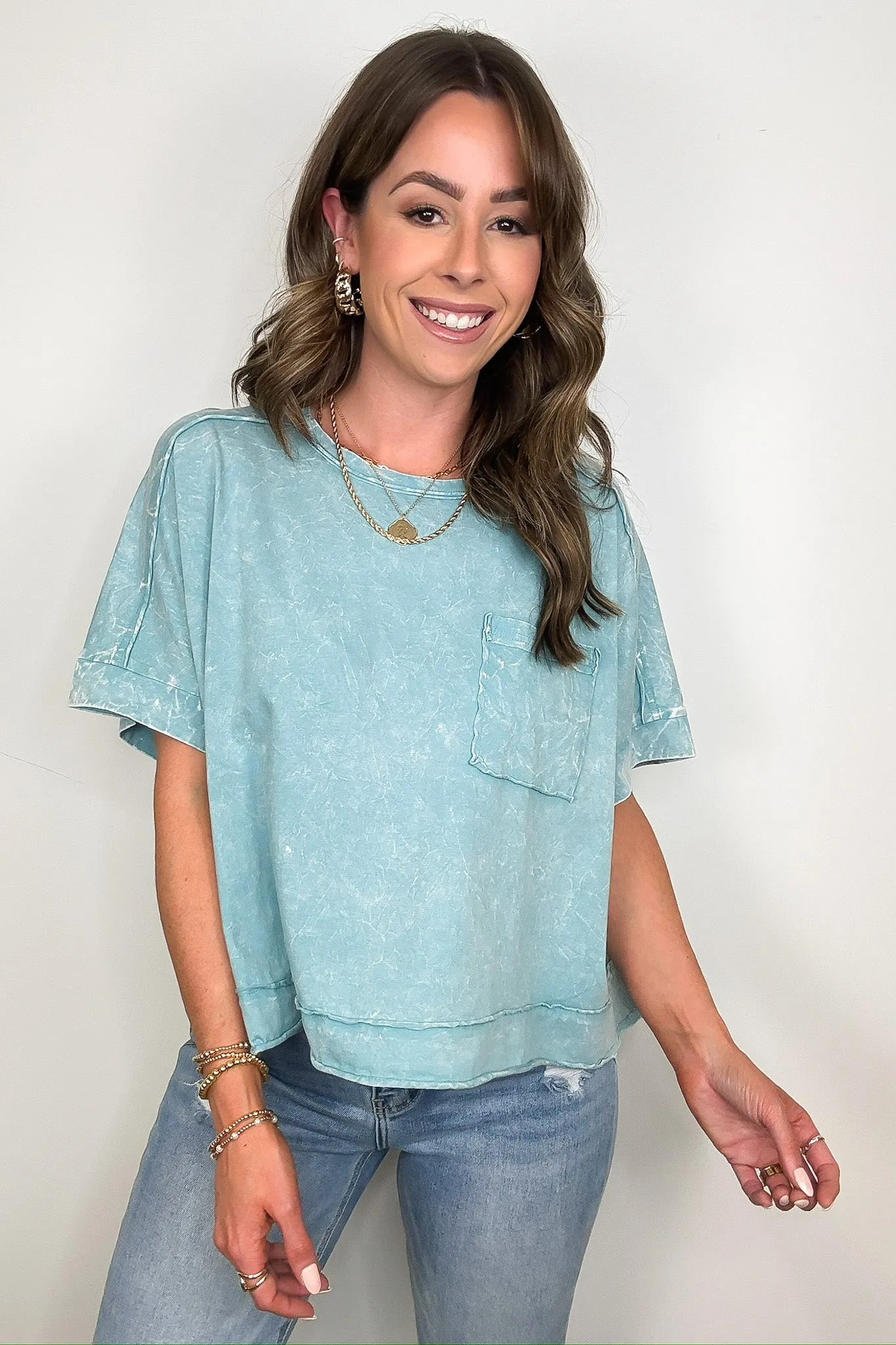 Vivid Aura Mineral Wash Oversized Tee - BACK IN STOCK