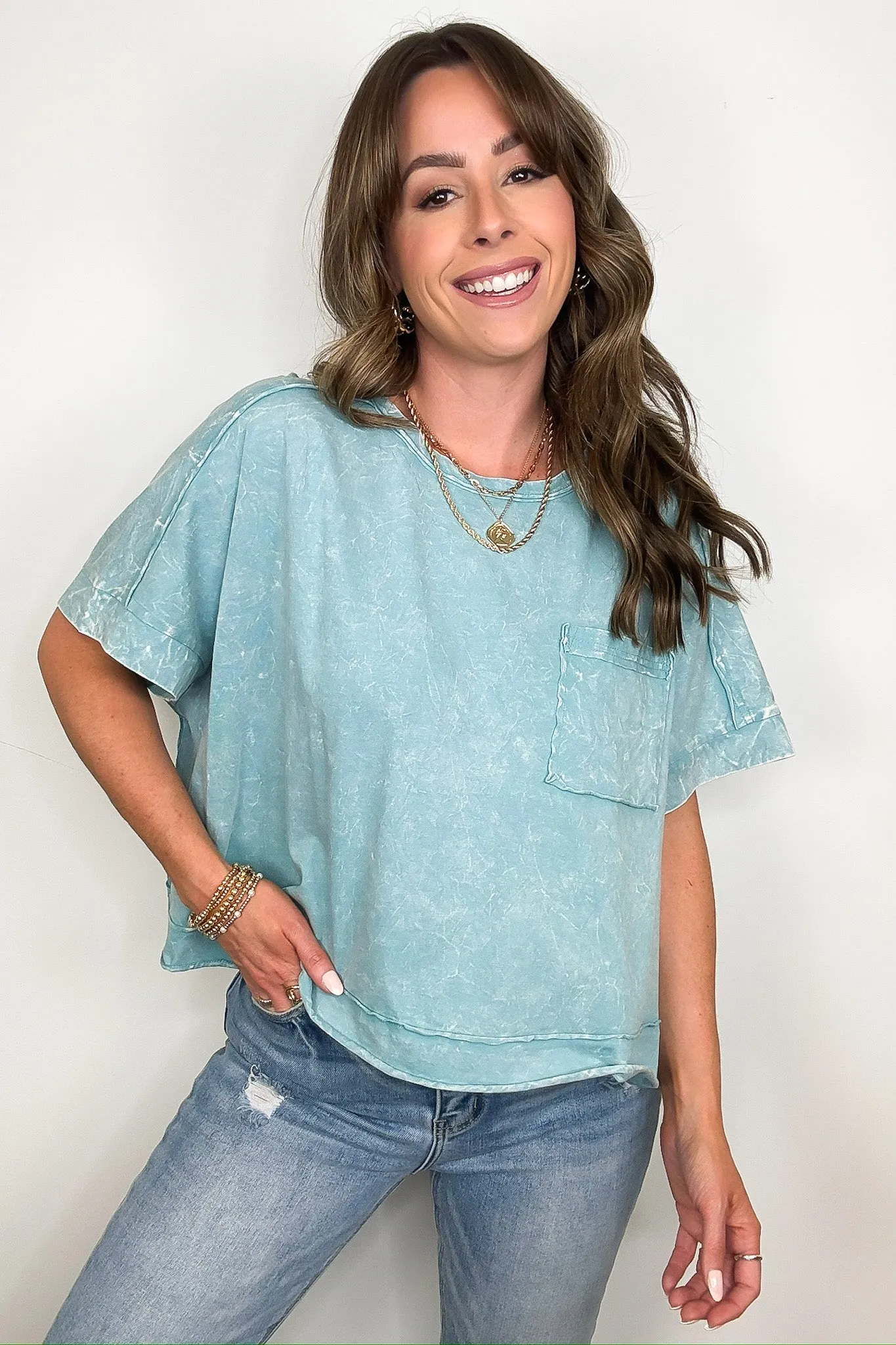 Vivid Aura Mineral Wash Oversized Tee - BACK IN STOCK