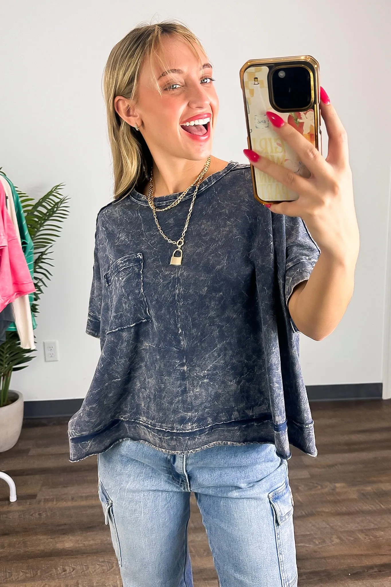Vivid Aura Mineral Wash Oversized Tee - BACK IN STOCK