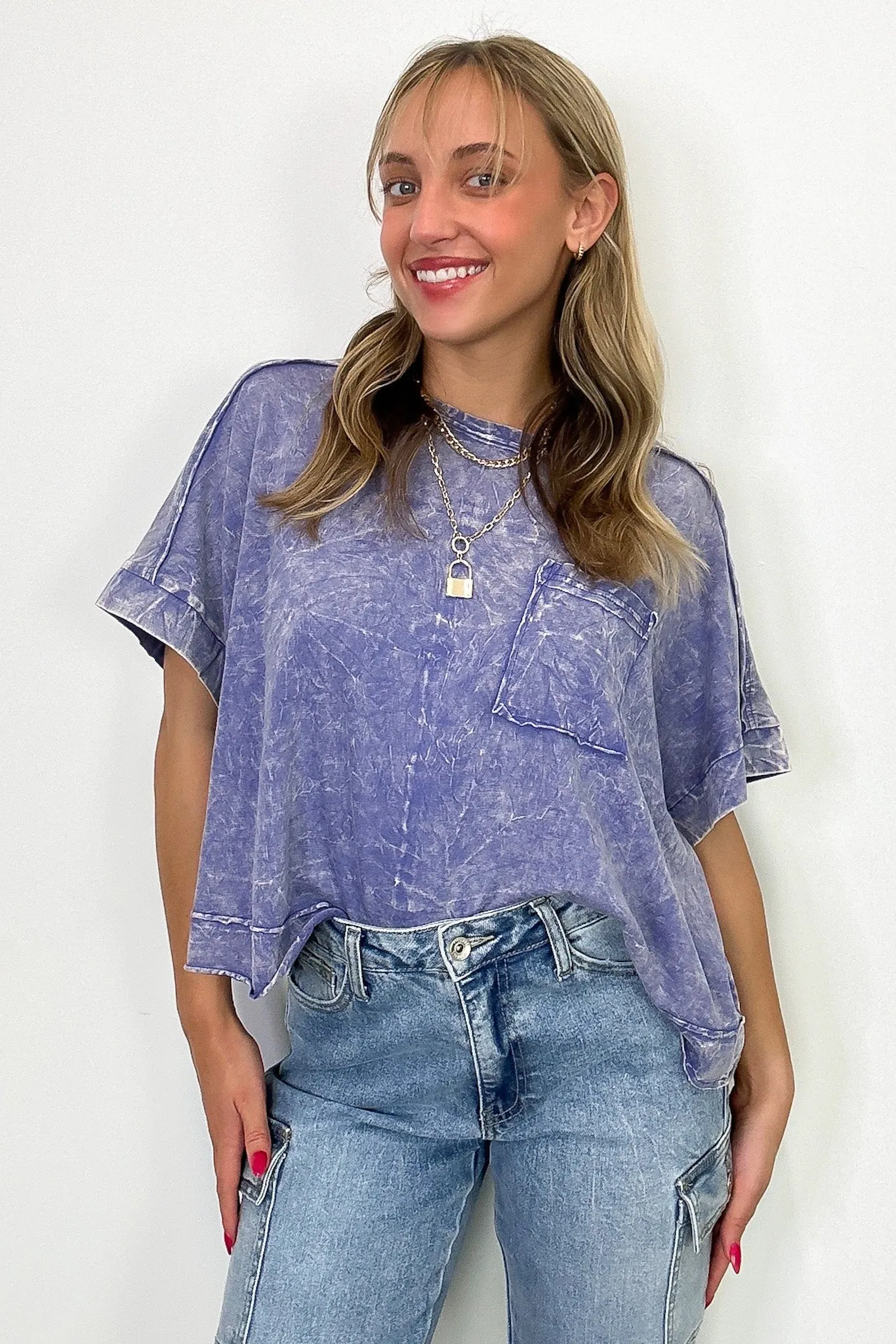 Vivid Aura Mineral Wash Oversized Tee - BACK IN STOCK