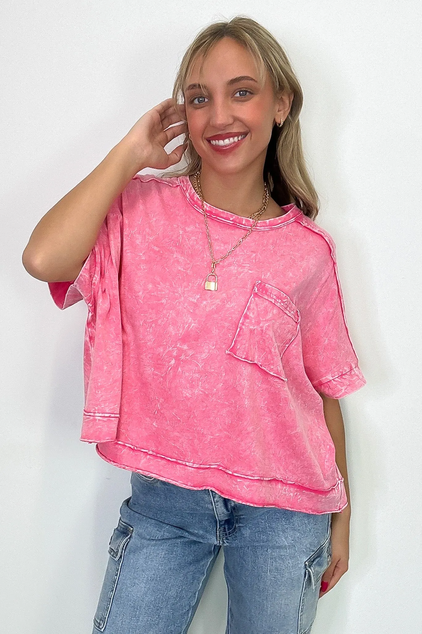 Vivid Aura Mineral Wash Oversized Tee - BACK IN STOCK