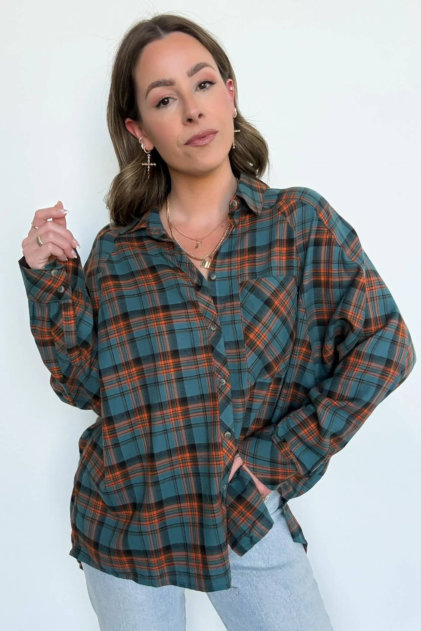 Walnut Cove Relaxed Vintage Plaid Flannel Top - FINAL SALE