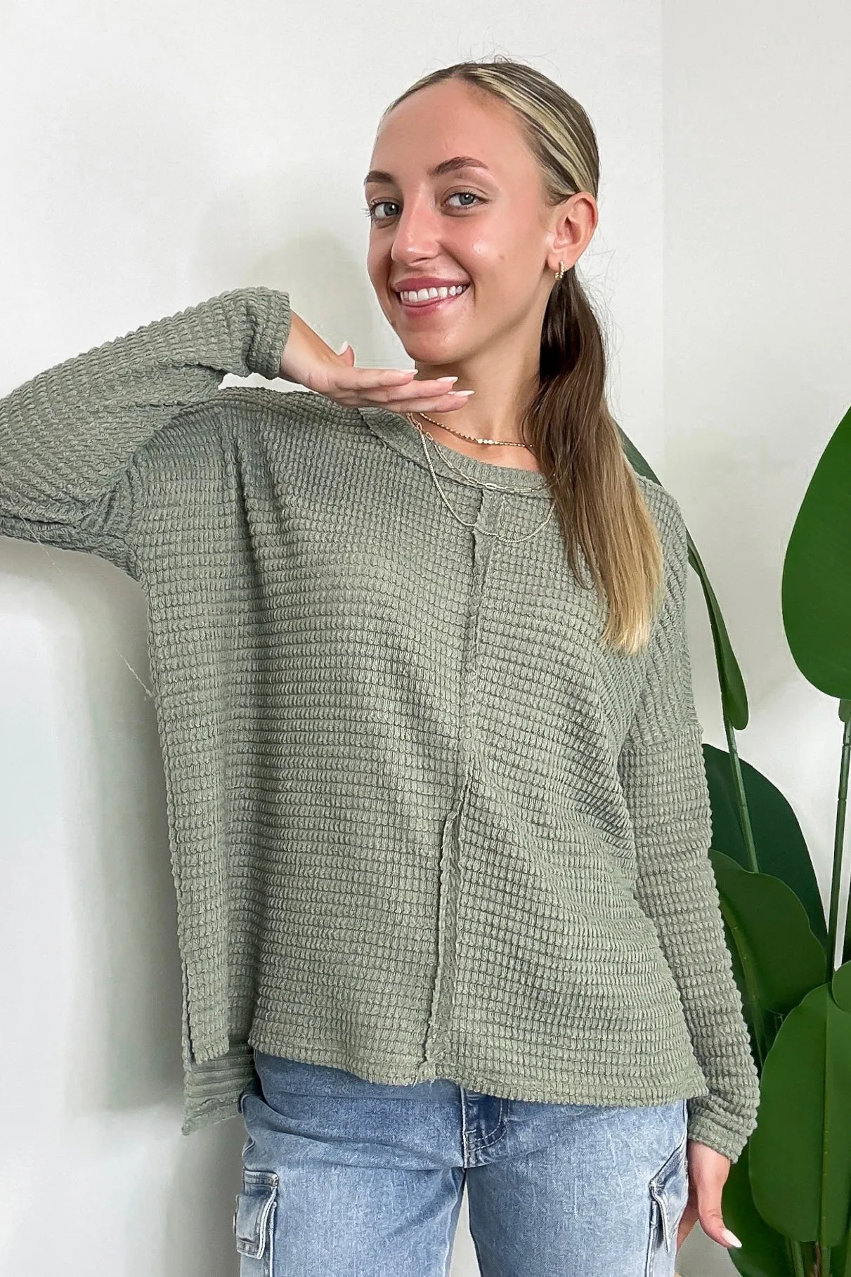 Wanderlight Jacquard Knit Dolman Sleeve Top