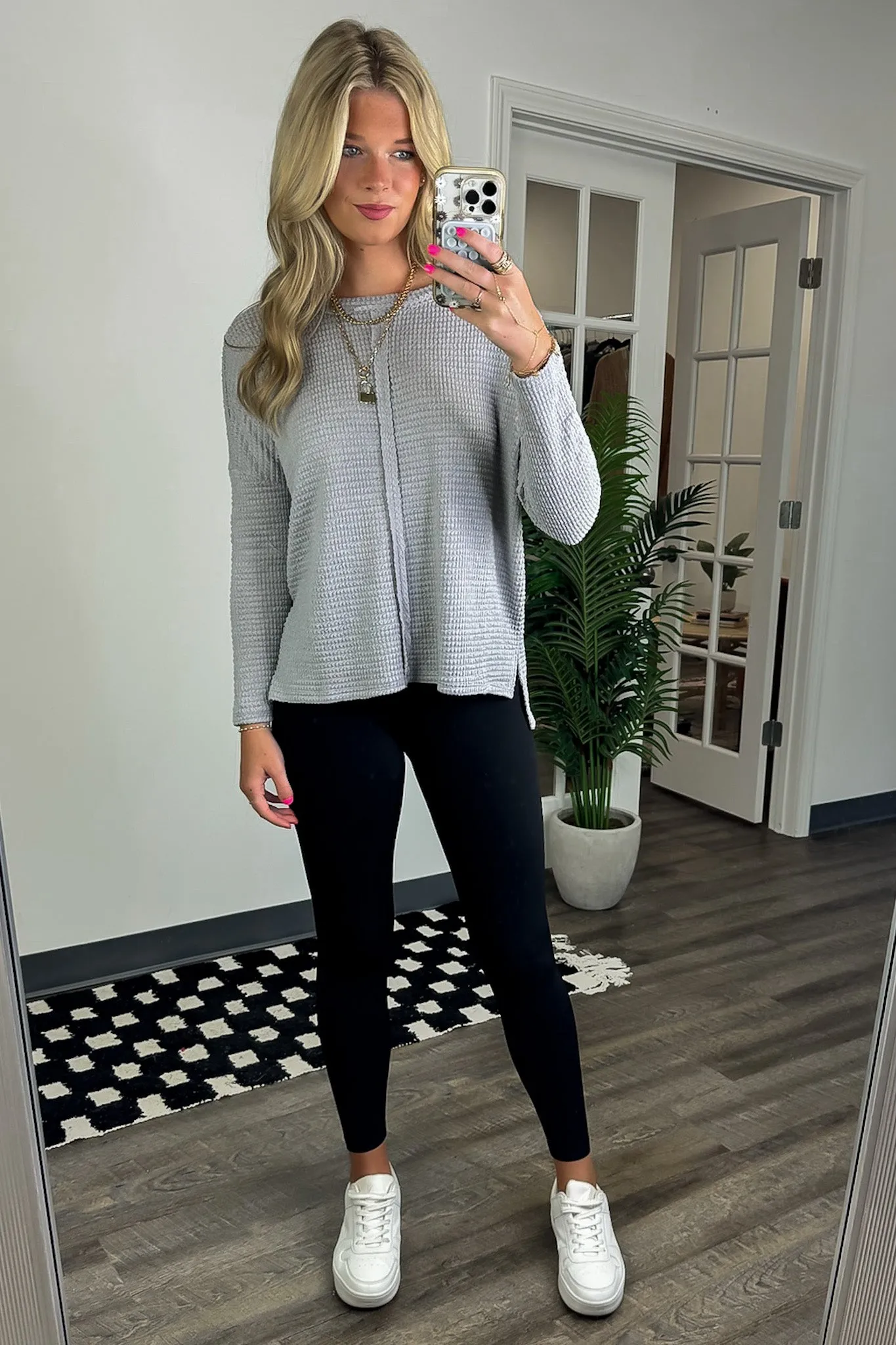 Wanderlight Jacquard Knit Dolman Sleeve Top