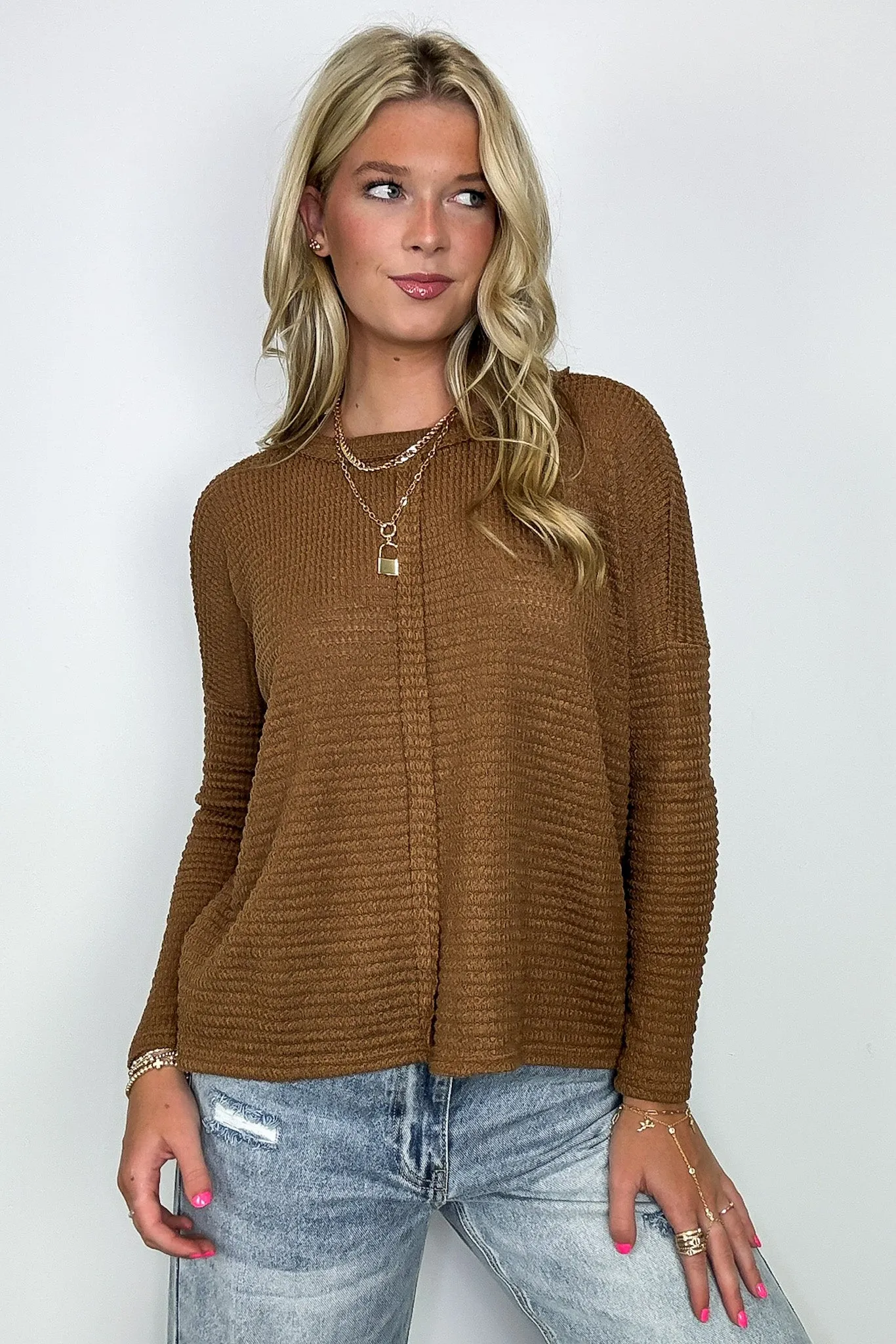 Wanderlight Jacquard Knit Dolman Sleeve Top