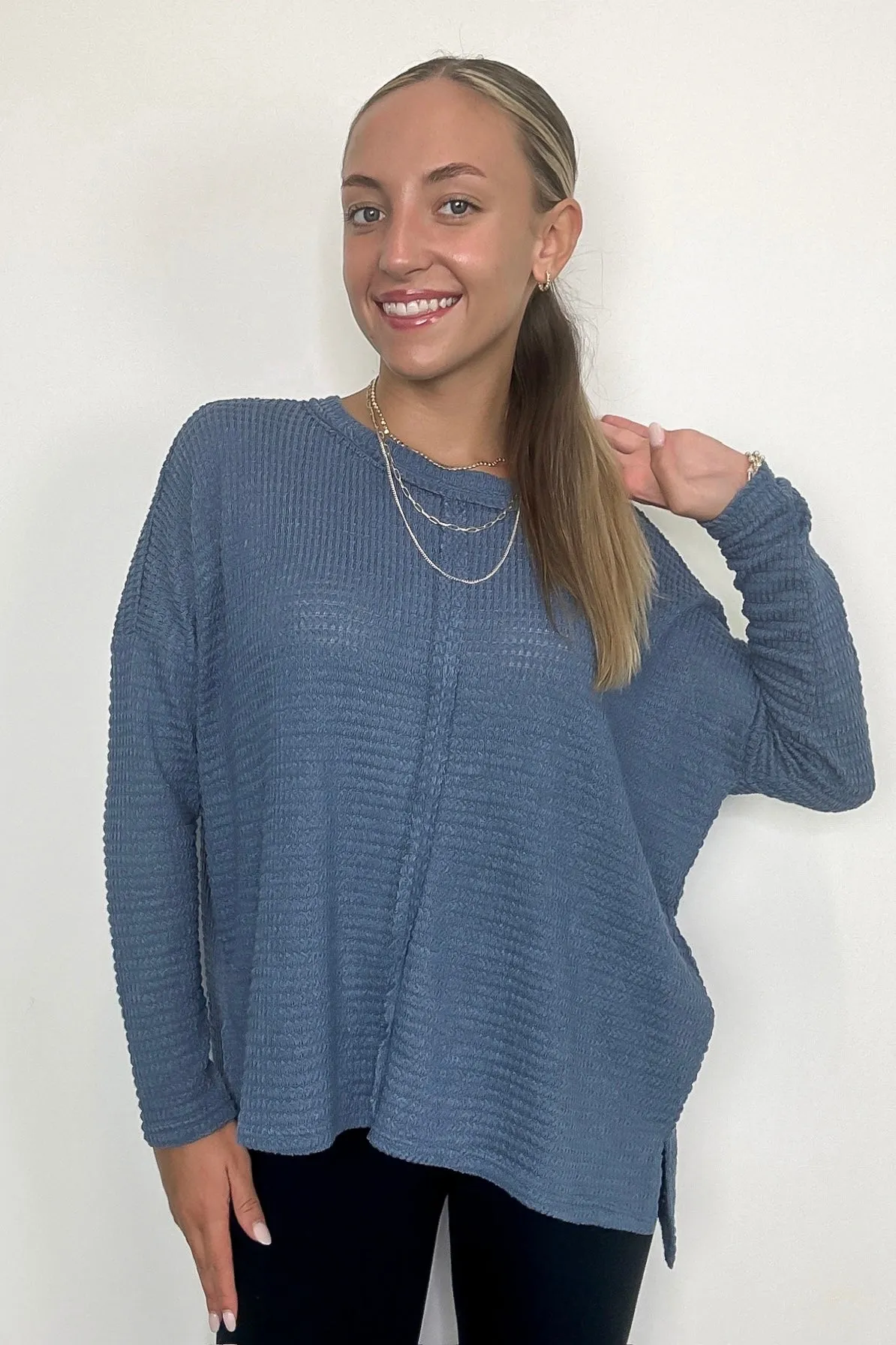 Wanderlight Jacquard Knit Dolman Sleeve Top