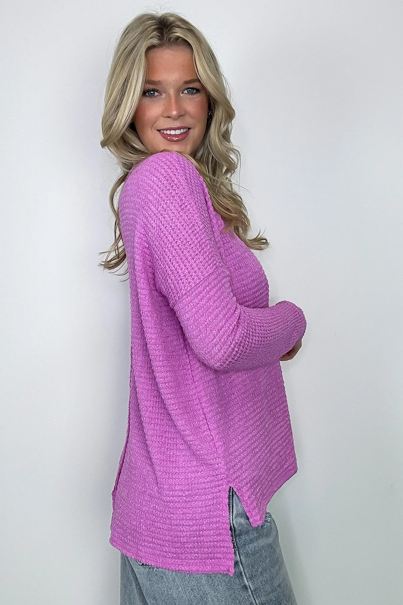 Wanderlight Jacquard Knit Dolman Sleeve Top