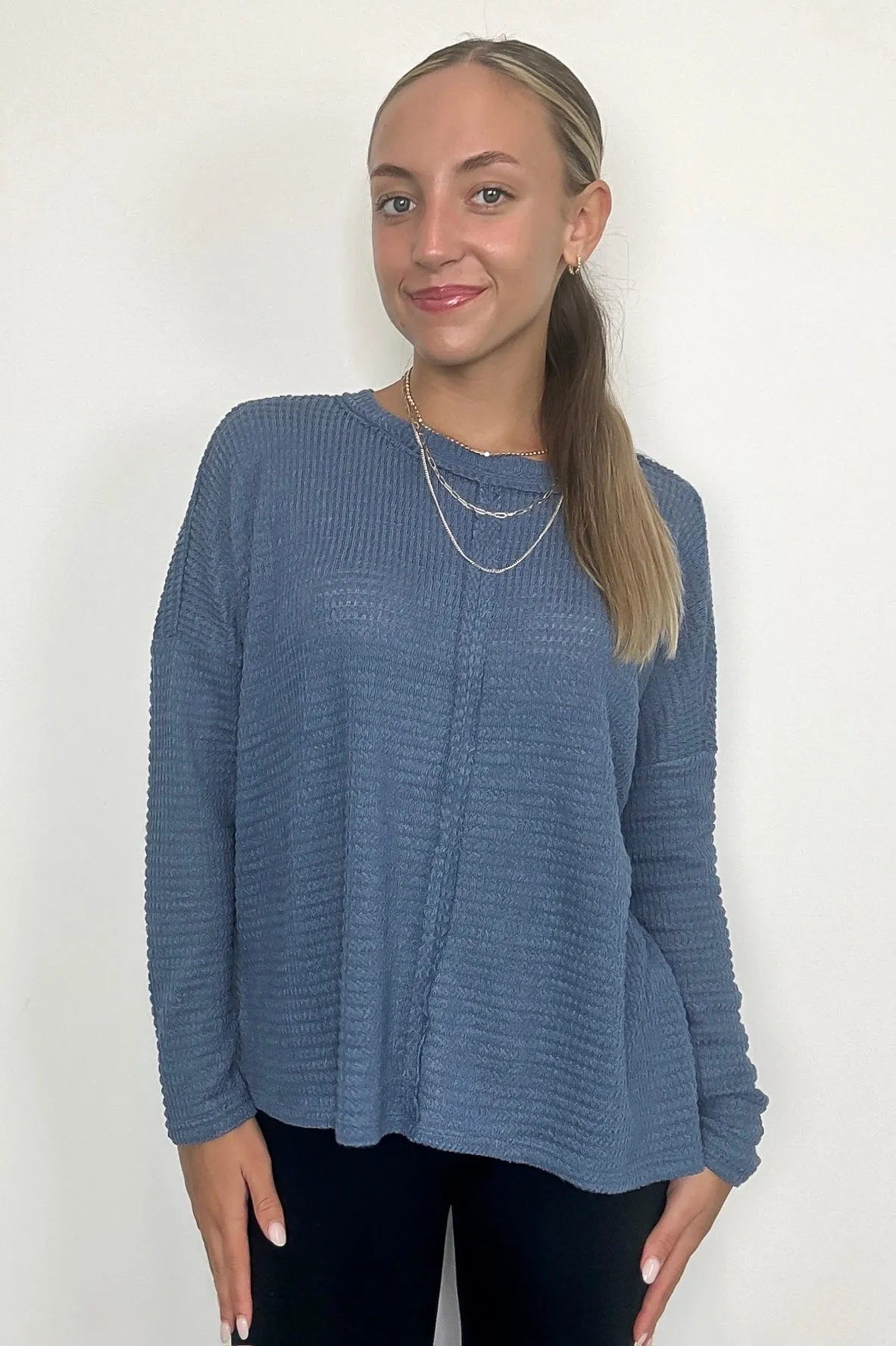 Wanderlight Jacquard Knit Dolman Sleeve Top