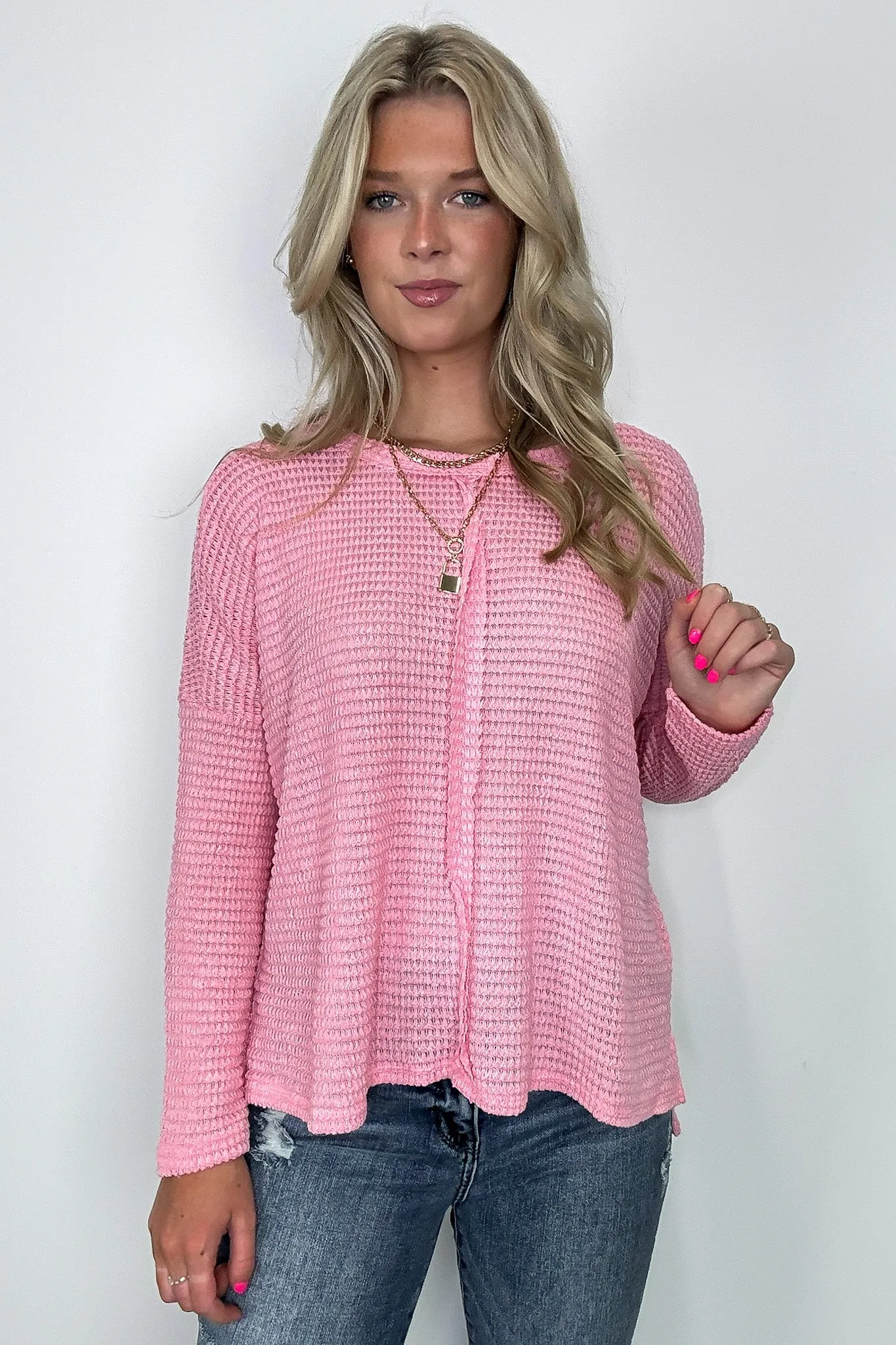 Wanderlight Jacquard Knit Dolman Sleeve Top