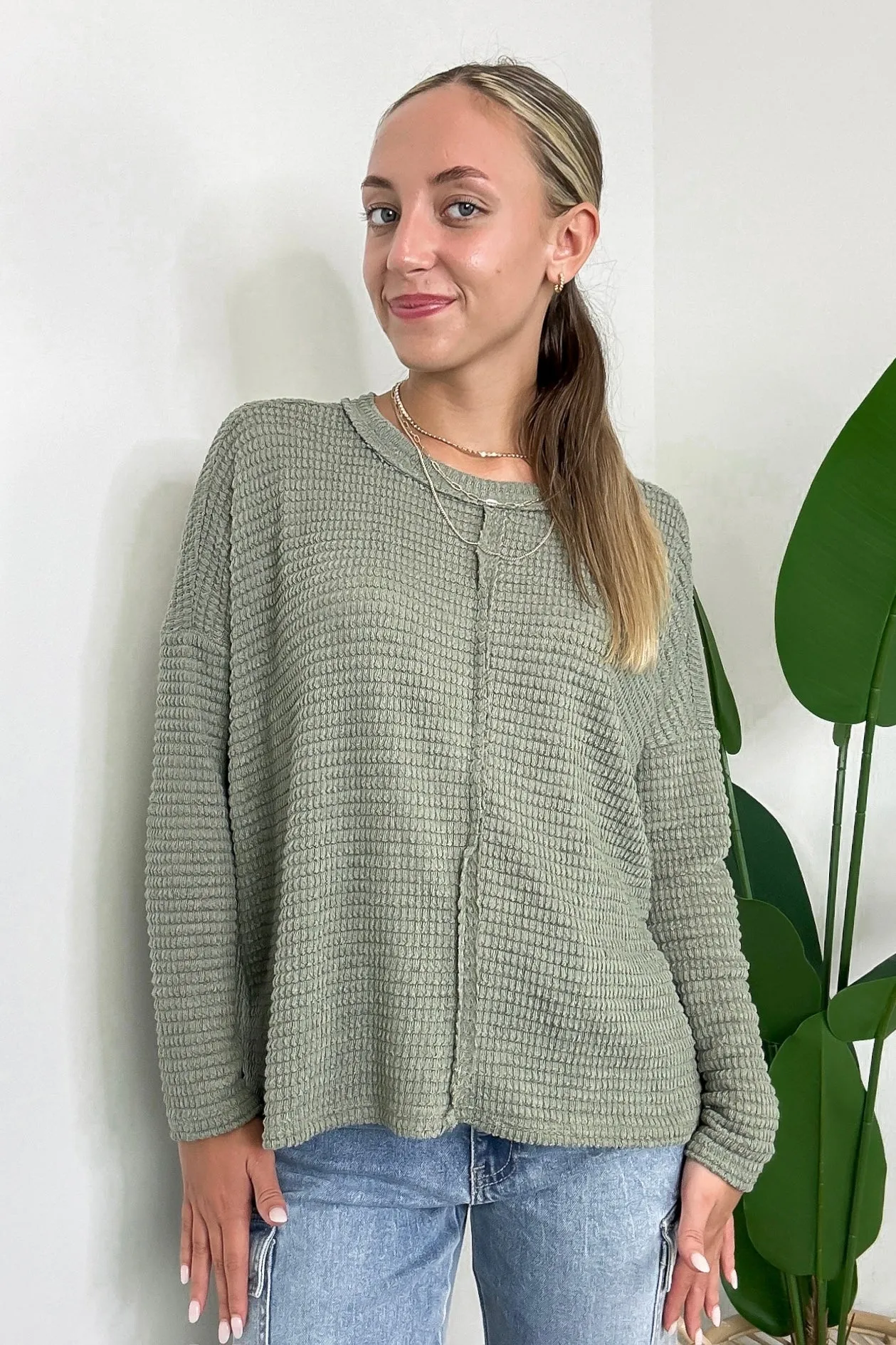 Wanderlight Jacquard Knit Dolman Sleeve Top