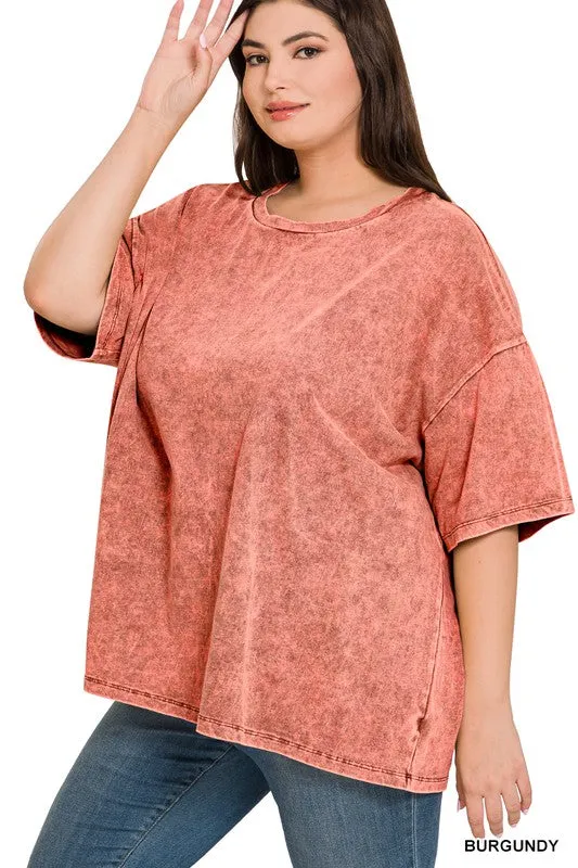 Weekend Awaits Mineral Wash Oversized Top - BACK IN STOCK