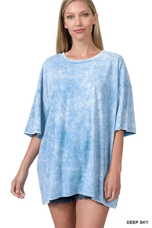 Weekend Awaits Mineral Wash Oversized Top - BACK IN STOCK